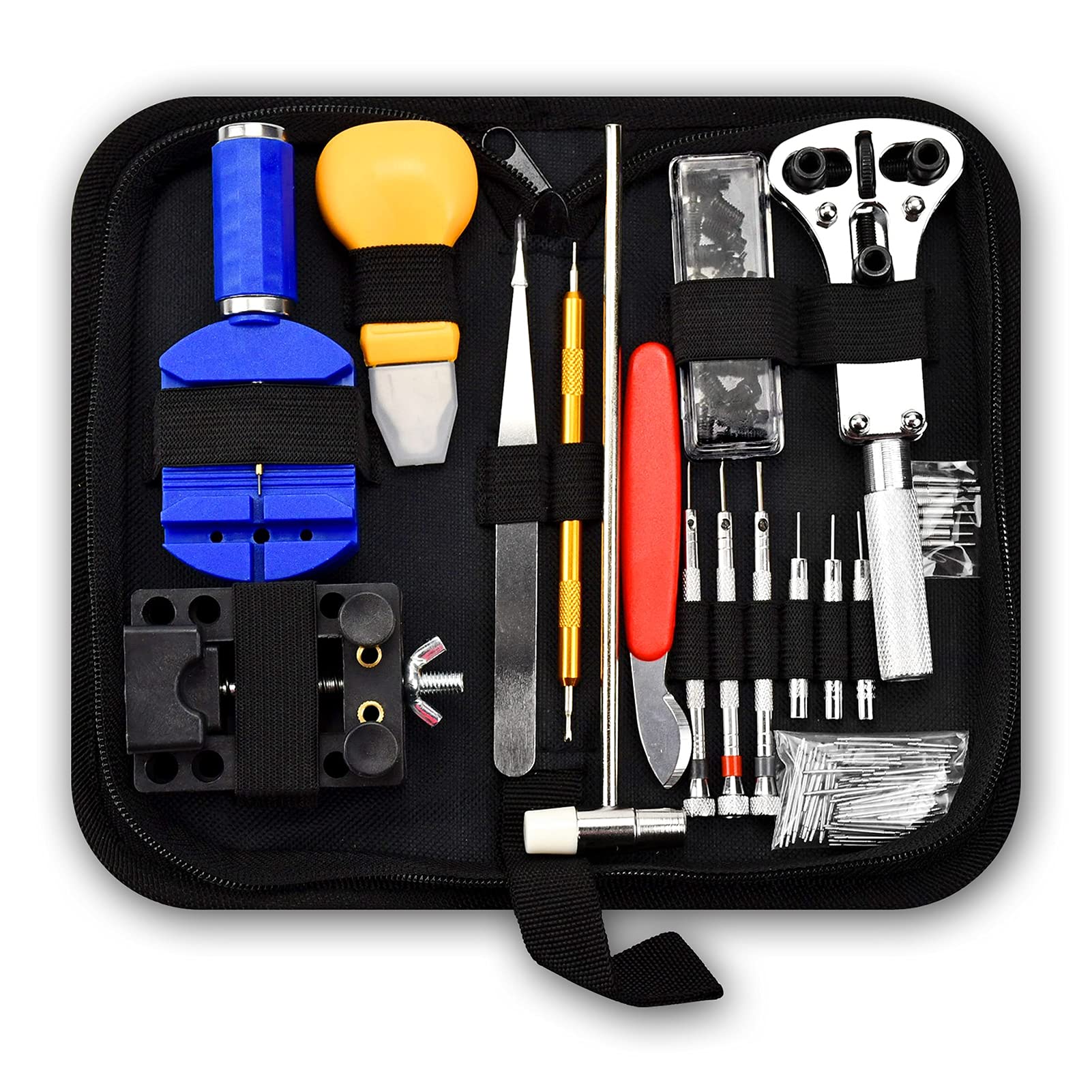 UELEGANS 147PCS Professional Watch Repair Kit with Spring Bar Tool, Strap Link Pin Remover & Back Case Opener – Complete Watch Band Repair Tool Set for DIY Watch Maintenance, Battery Replacement & Jewelry Adjustment