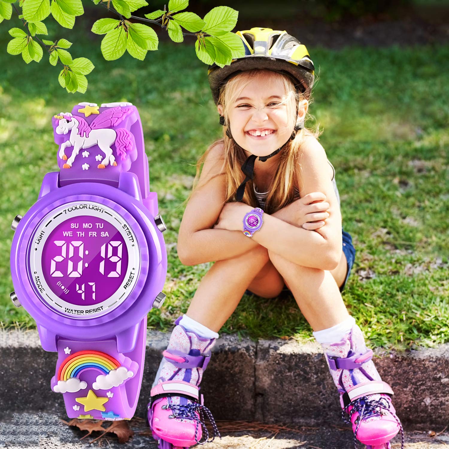 3D Cartoon Waterproof Kids Watches with Alarm - Best Digital Watch Gift for Girls Age 3-10 - Perfect for School, Outdoor Play & Birthday Presents