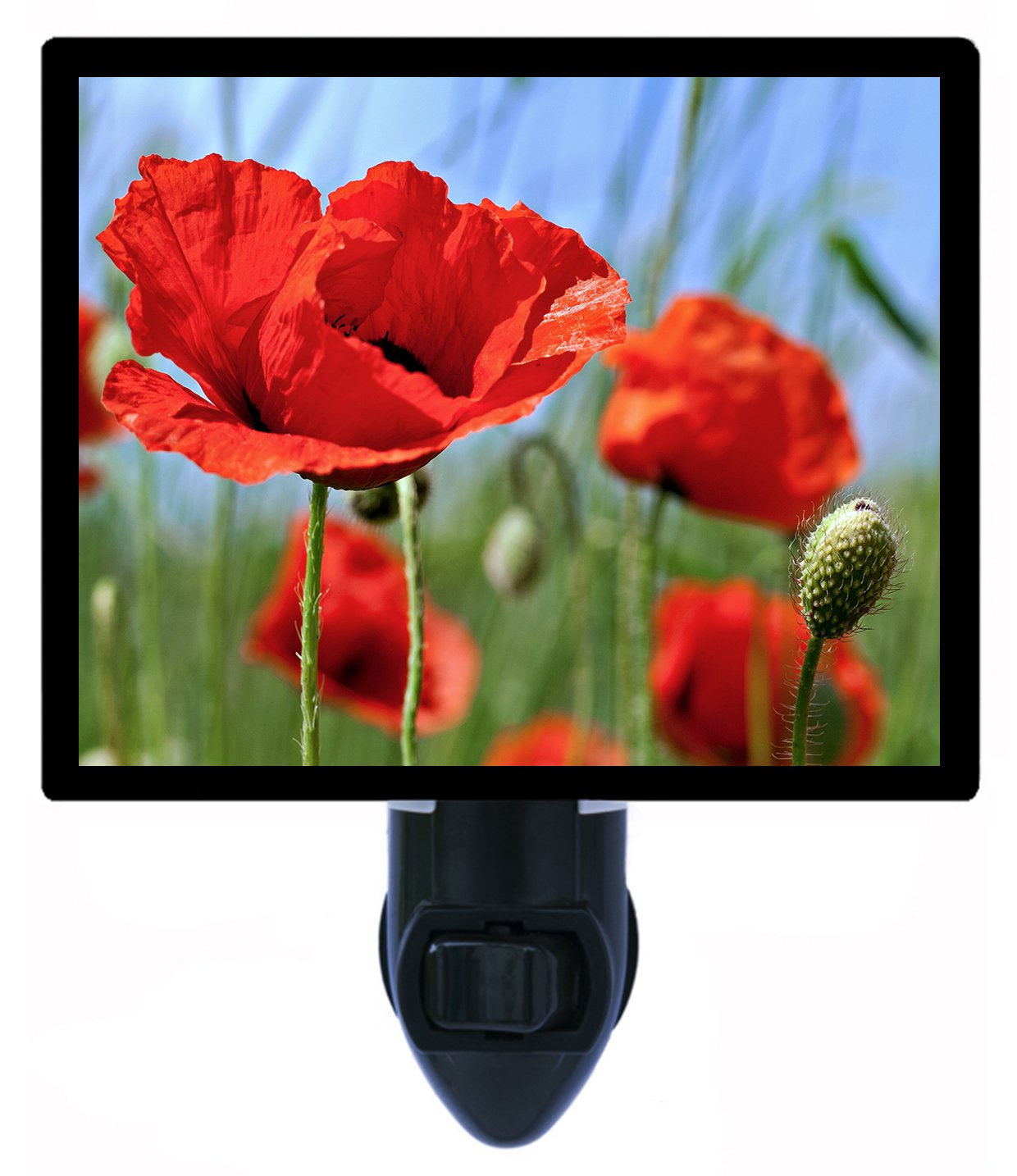 Red Poppies Flower Night Light - Romantic Garden Decor LED Lamp for Bedroom, Nursery, Living Room | Perfect for Home Decor, Gift Ideas & Relaxing Ambiance