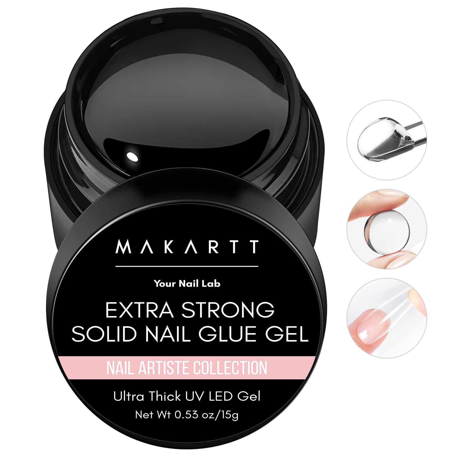 Makartt Strong Nail Glue Gel for Press On Nails - Long Lasting Adhesion for Home & Salon Use