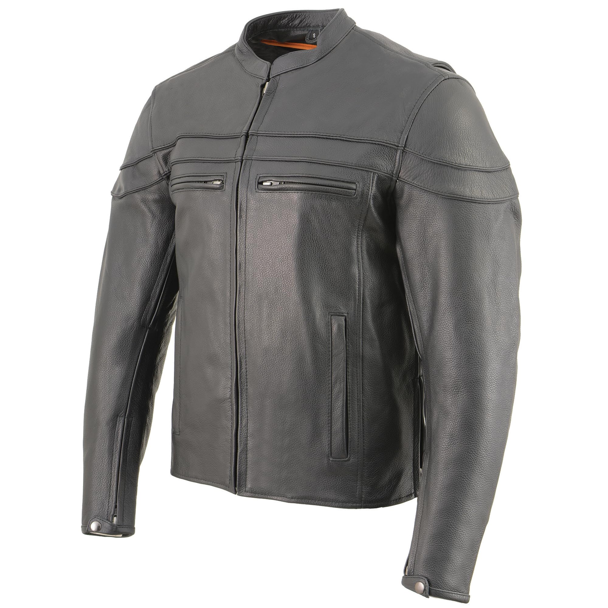 Milwaukee Leather SH1408 Men's Black Vented Motorcycle Jacket - Sporty Crossover Design for Scooter & Bike Riders - Perfect for Urban Commuting & Adventure Riding