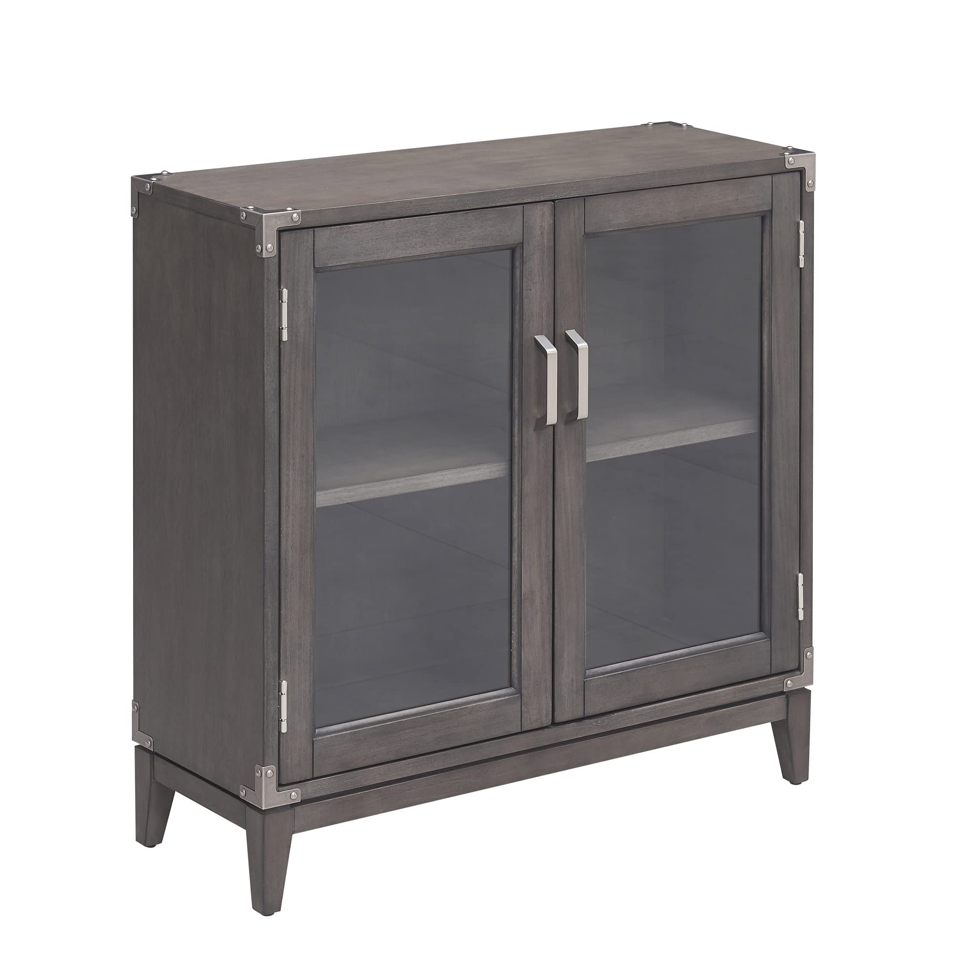 Leick Home Beckett Small Cabinet - Anthracite/Pewter Grey Storage for Living Room, Foyer, Entryway, Dining & Bedroom | Space-Saving Organizer for Home Decor & Entry Storage