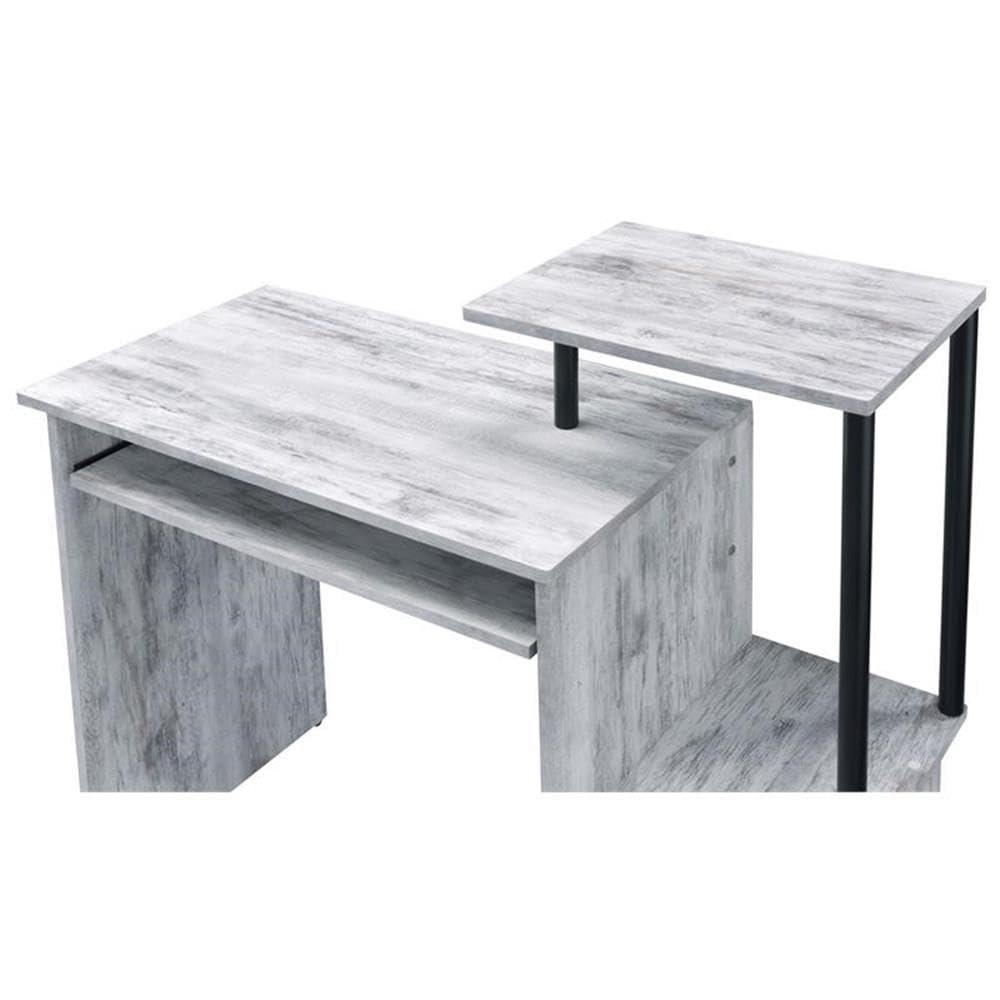 Acme Lyphre Solid Wood Computer Desk - Antique White & Black Home Office Desk for Work & Study | Perfect for Small Spaces, Remote Work & Gaming Setup