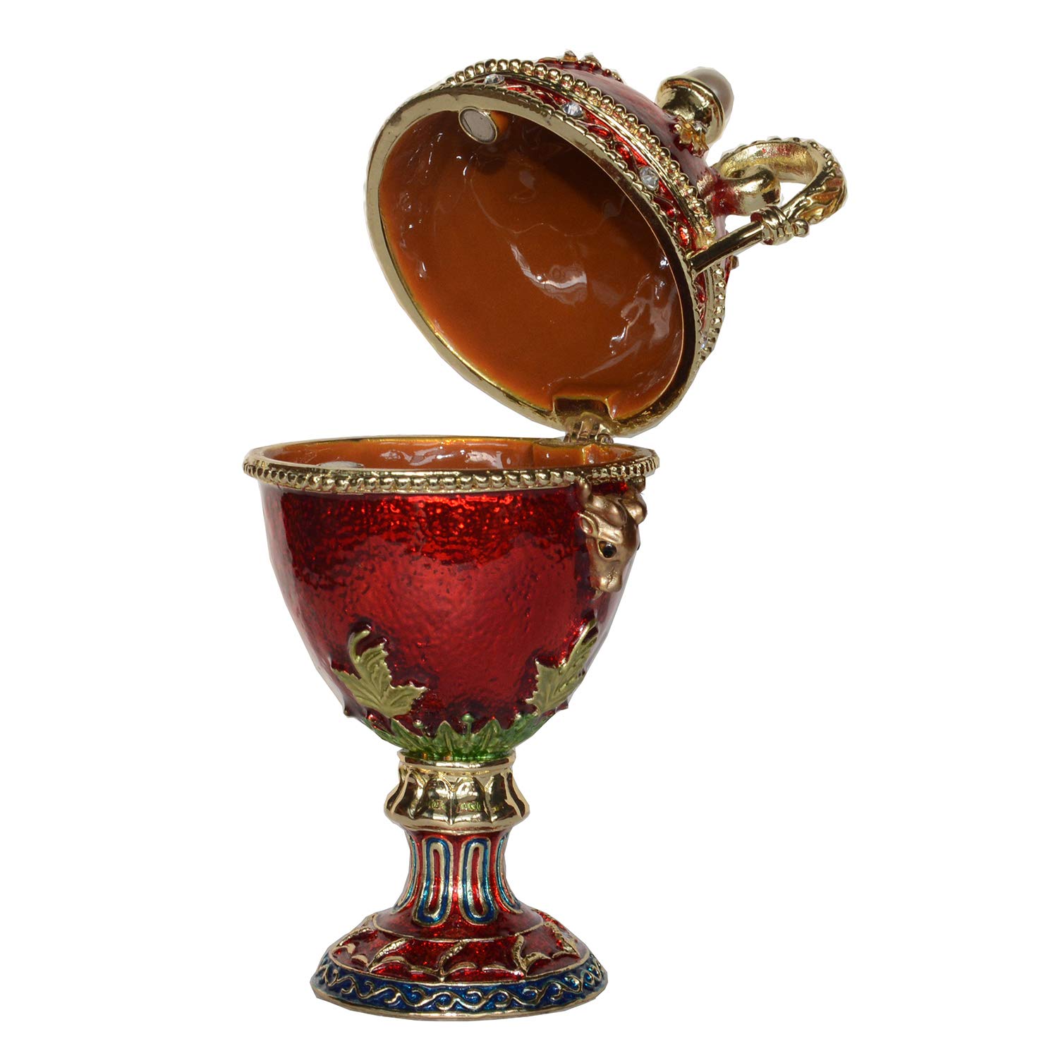 Russian Style Faberge Egg Jewelry Box - Handcrafted Trophy Egg Trinket Box for Wedding Rings, Collectibles & Gifts | Perfect for Bridal Showers, Anniversary Presents & Luxury Home Decor