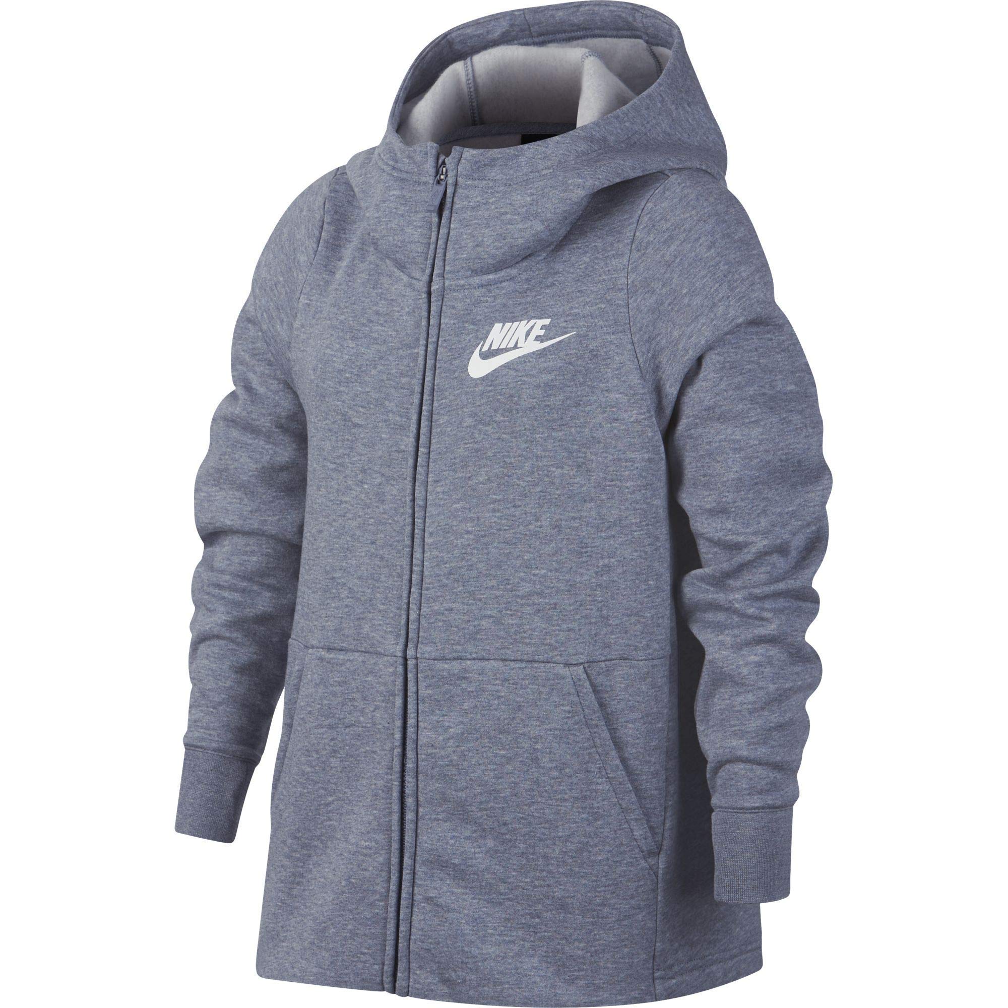 Nike Sportswear Girls' Full-Zip Hoodie - Lightweight Fleece Jacket for School & Play - Perfect for Sports, Casual Wear & Outdoor Activities