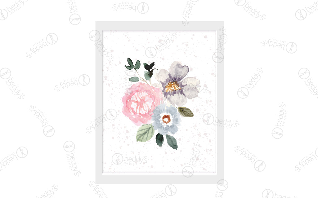 Watercolor Flowers Artwork Digital Download - Floral Painting Printable Wall Decor for Home, Office & Wedding Decorations