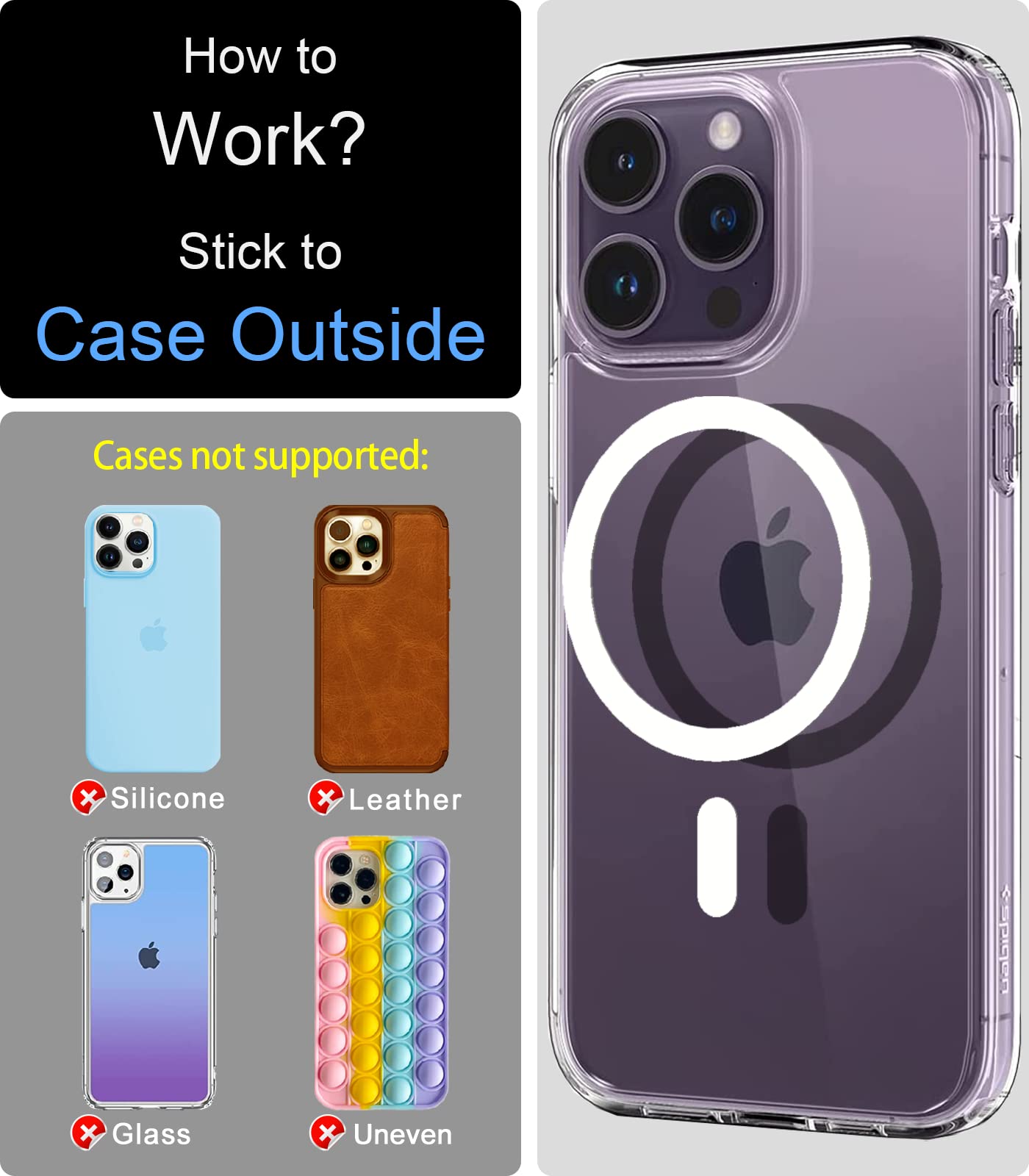 Magnetic Ring Adhesive Compatible with MagSafe for iPhone 12/13/14/15/16 - 6pcs Silver Metal Conversion Stickers for Phone Cases & Wireless Charging | Perfect for Car Mounts, Wallets & Magnetic Accessories