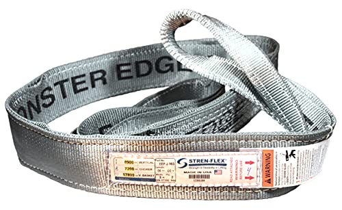 Stren-Flex EET-2-904ME-06 6ft Heavy Duty Nylon Web Sling - 12,000lb Vertical/9,600lb Choker/24,000lb Basket Capacity - Made in USA - Ideal for Construction, Rigging & Industrial Lifting