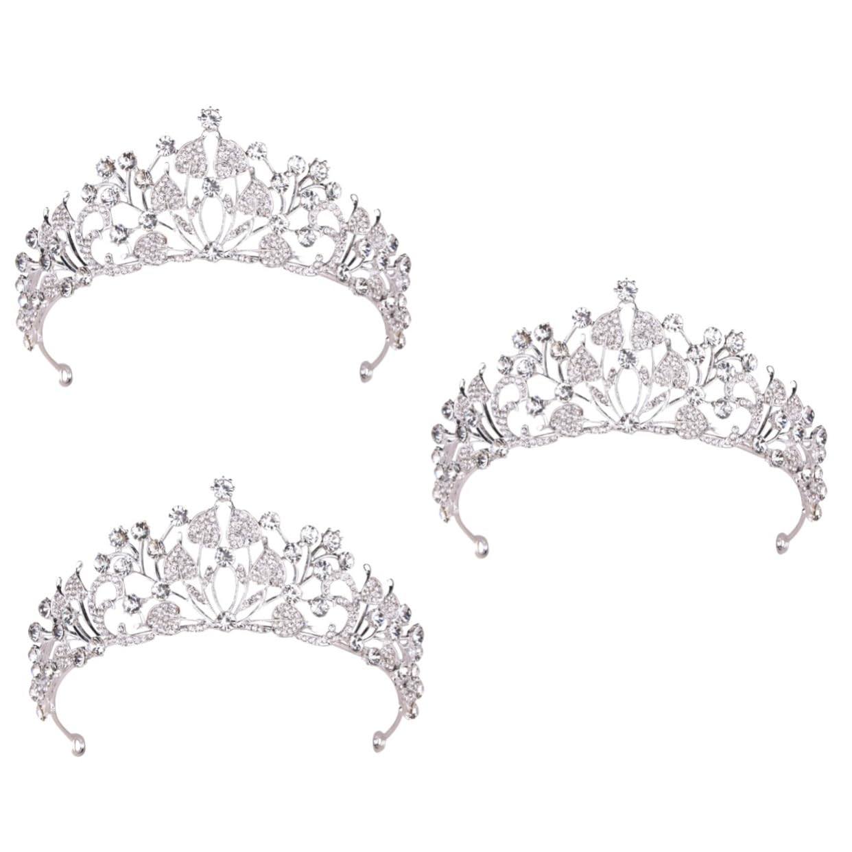 Beavorty 3-Piece Baroque Bridal Headpiece Set - Rhinestone Crystal Tiara & Vintage Hair Accessories for Weddings, Birthday Parties & Banquets | Elegant Bride Headwear for Retro & Classic Wedding Themes