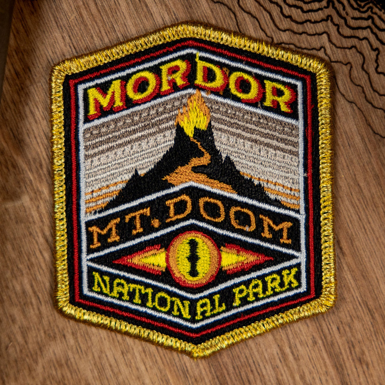 Mordor National Park Embroidered Iron-On Patch - Official Souvenir for Hiking, Backpacks & Jackets