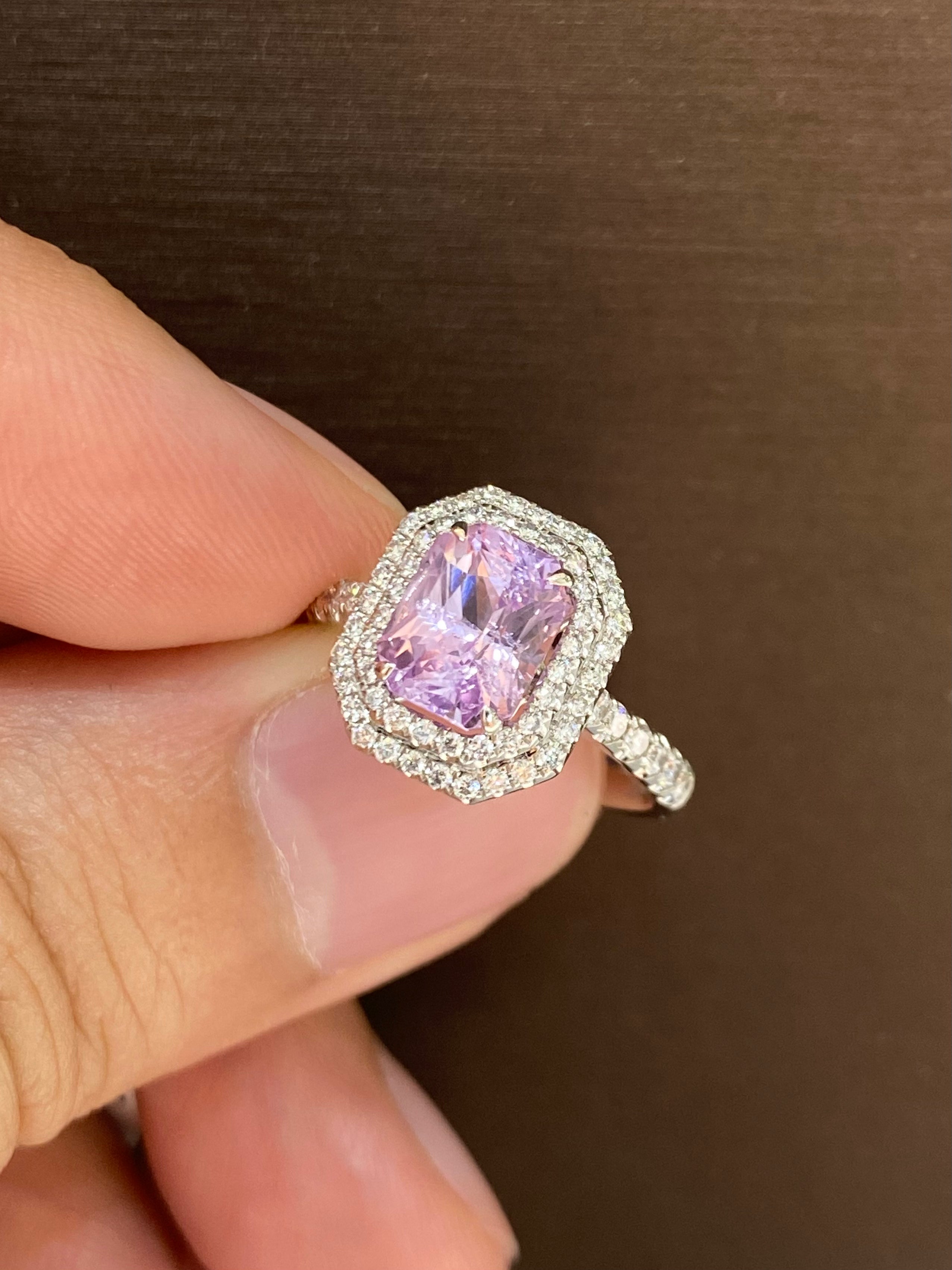 Natural Unheated Pink Sapphire 2.22ct Ring - Genuine Gemstone Jewelry for Women, Engagement & Wedding Rings, Anniversary Gift Idea