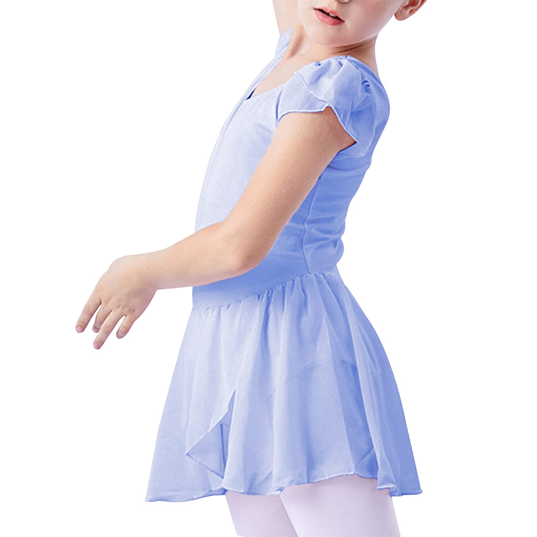 **Zando Girls Ballet Leotard with Tulle Skirt – Short Sleeve Gymnastics & Dance Outfit – Toddler Dancewear for Recitals, Performances & Ballet Class**