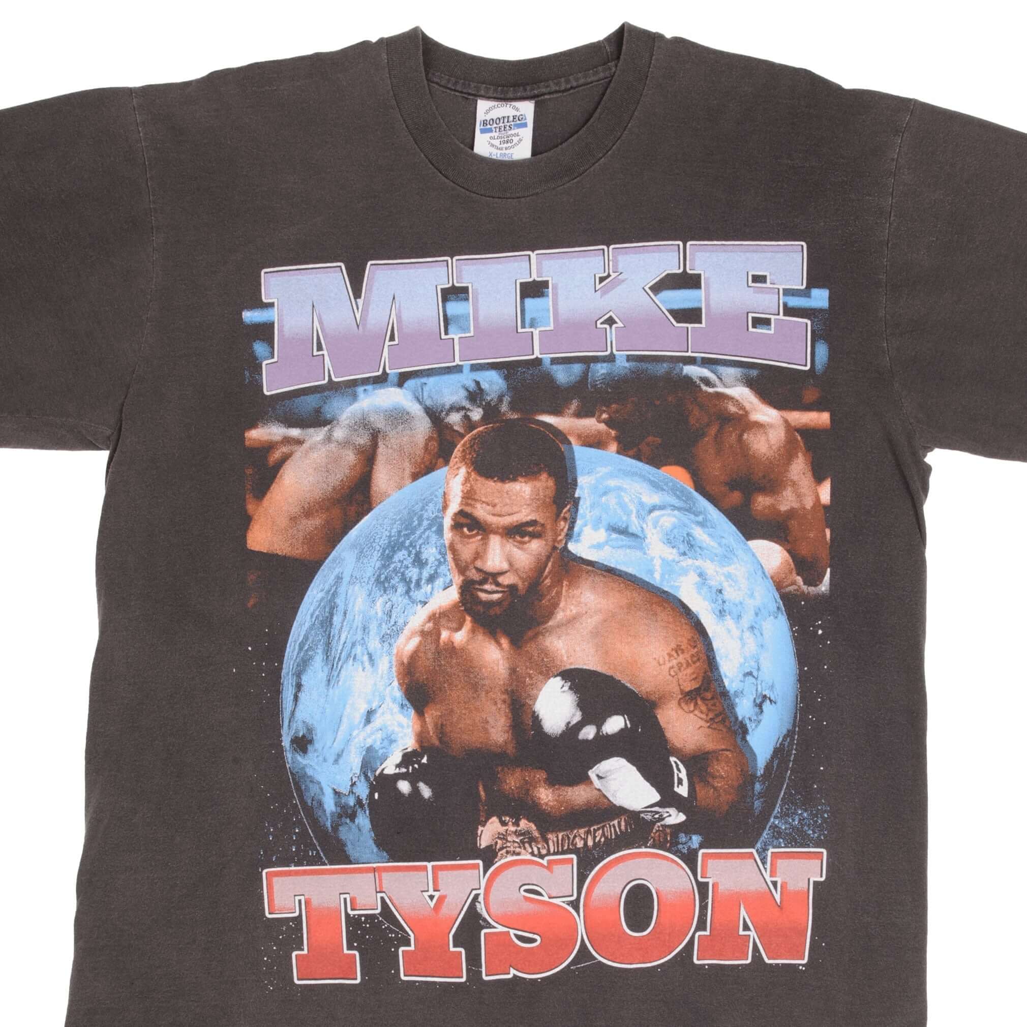 Vintage Mike Tyson Boxing T-Shirt - 'If You Can't Beat Them Bite Em' Funny Quote Tee - XL Size - Perfect for Boxing Fans, Gym Wear & Street Style