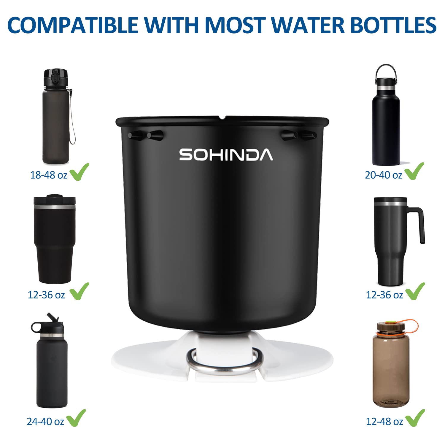 **Premium SUP Paddle Board Cup Holder - Universal Kayak & Boat Accessory - Durable White/Black Action Mount - Perfect for Drinks & Gear on Water Adventures**    *(Great for Stand Up Paddleboarding, Kayaking, Boating & Outdoor Water Sports - Keeps Drinks Secure While You Paddle!)*