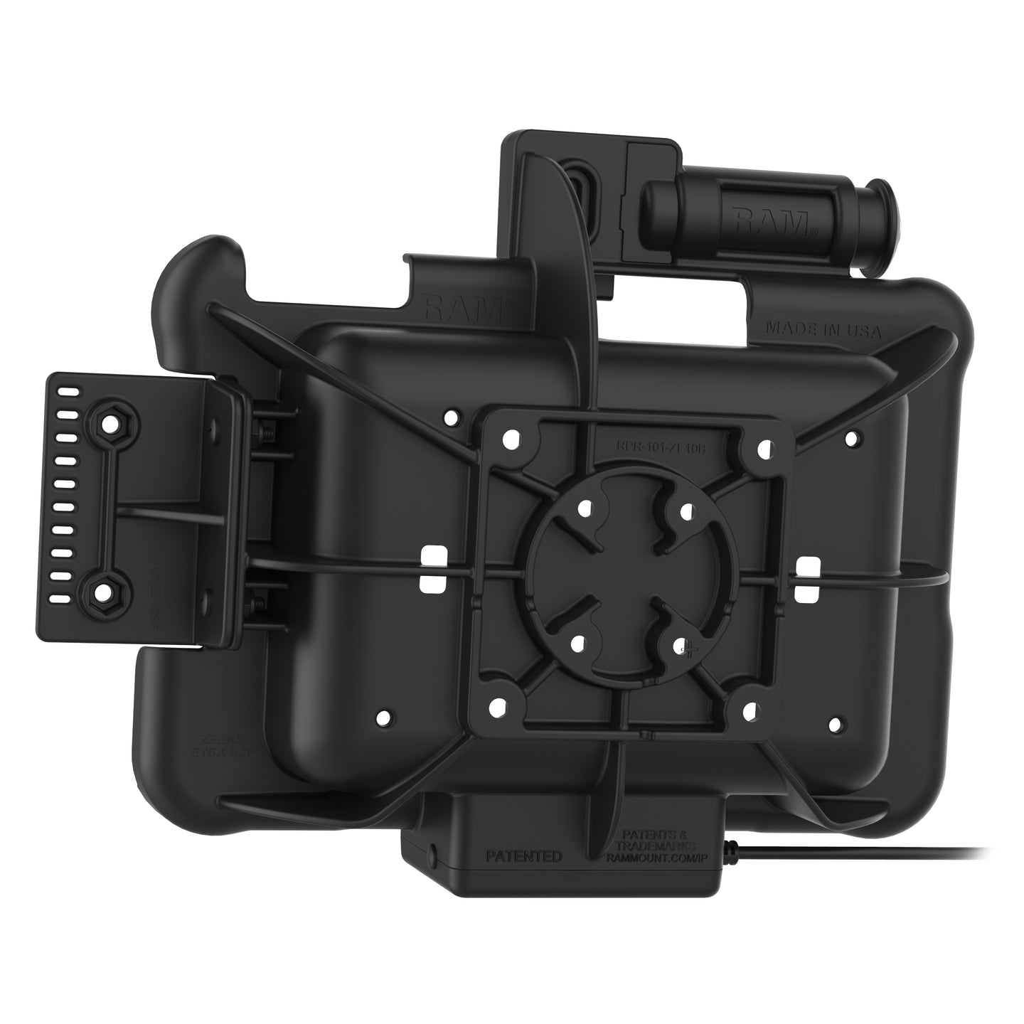 GDS® Key Locking Powered Dock for Zebra ET5x 8.3 & 8.4 Series (RAM HOL ZE10PKLU) - Secure Charging Station for Retail & Warehouse Barcode Scanners