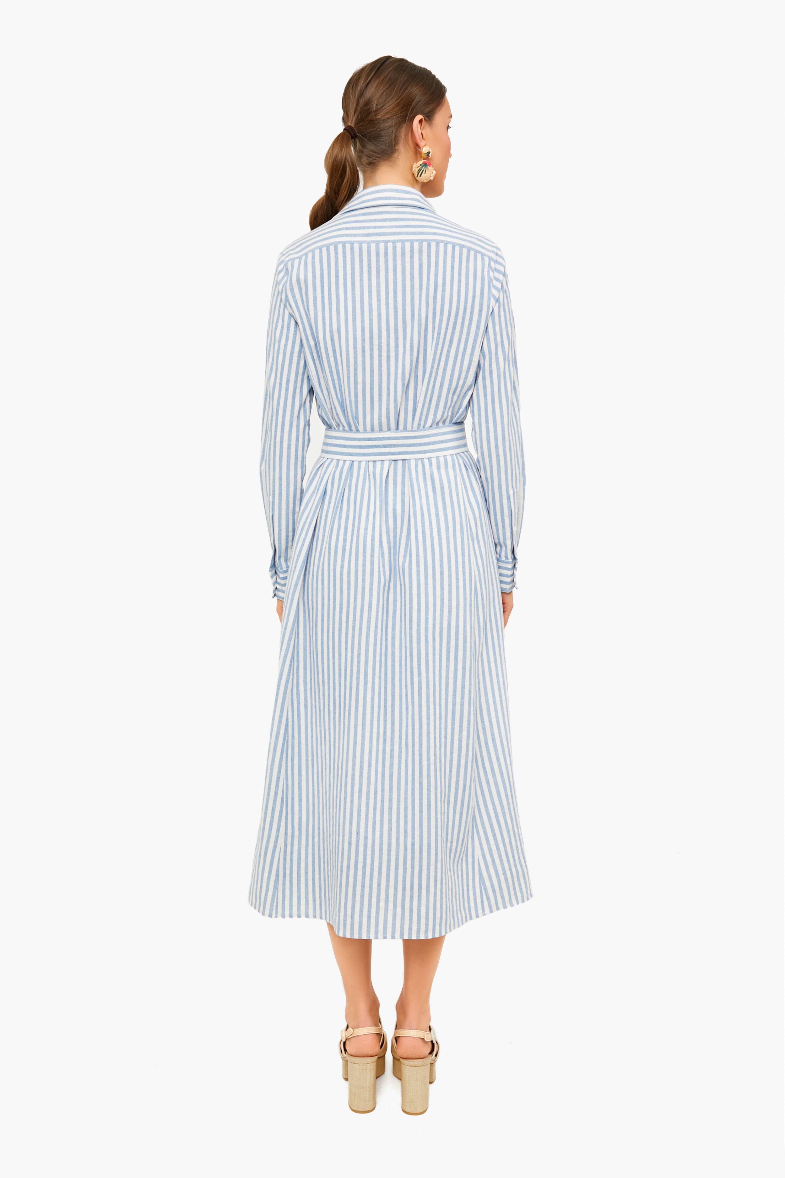 Blue Striped Caldwell Dress for Women - Elegant Summer Casual & Party Wear | Perfect for Beach, Office, and Date Nights