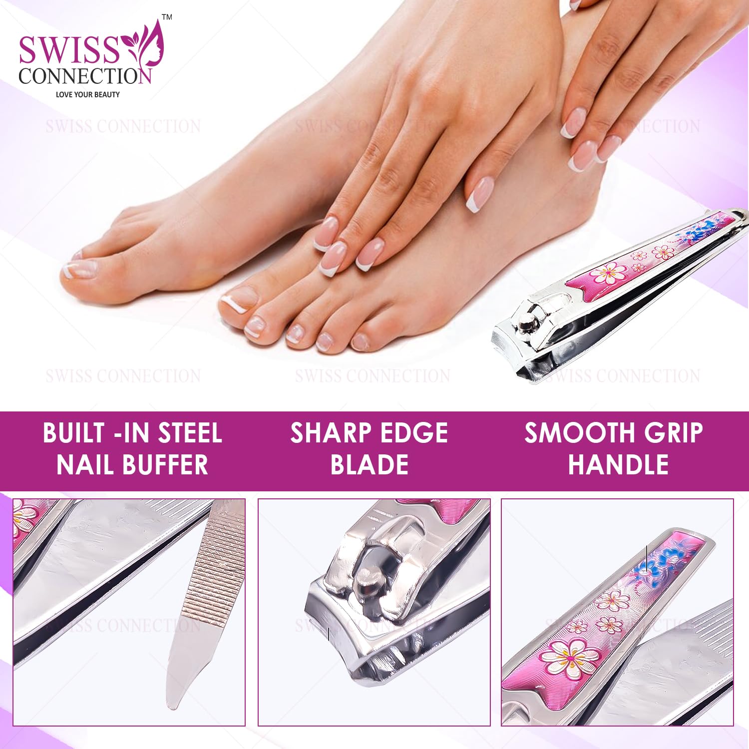 Premium Stainless Steel Foldable Nail Clippers Set for Men - Swiss Connection Nail Cutter with File & Organizer Case - Anti-Splash Design for Toenails & Fingernails - Compact Travel Nail Care Kit (2-Piece Set) - Perfect for Home, Office, Gym & Travel Essentials