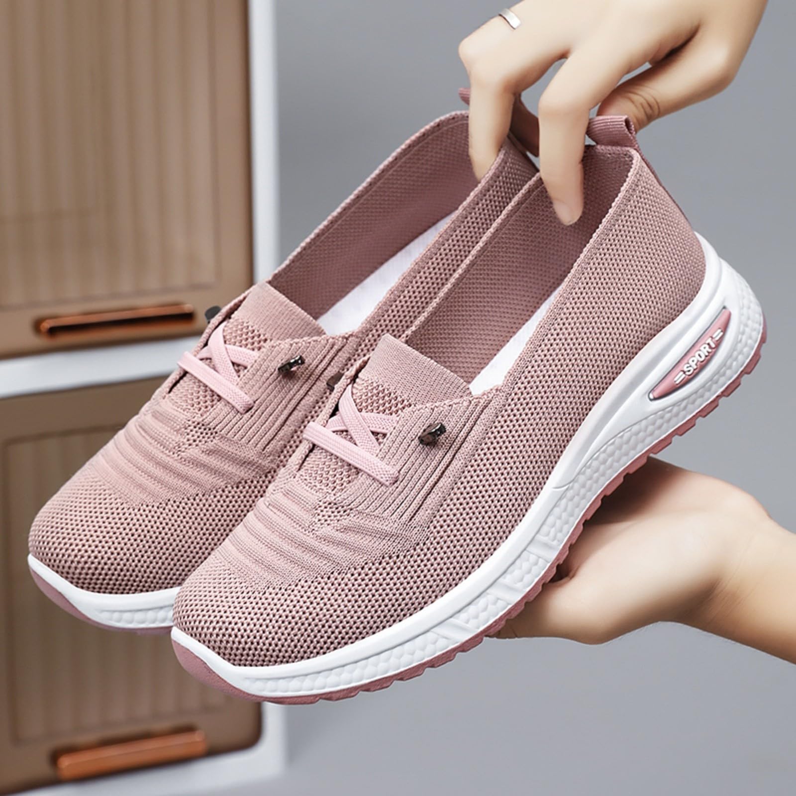 2024 Women's Orthopedic Walking Shoes - Breathable Slip-On Sneakers with Arch Support & Non-Slip Sole | Comfortable Loafers for Work, Travel & Daily Walking