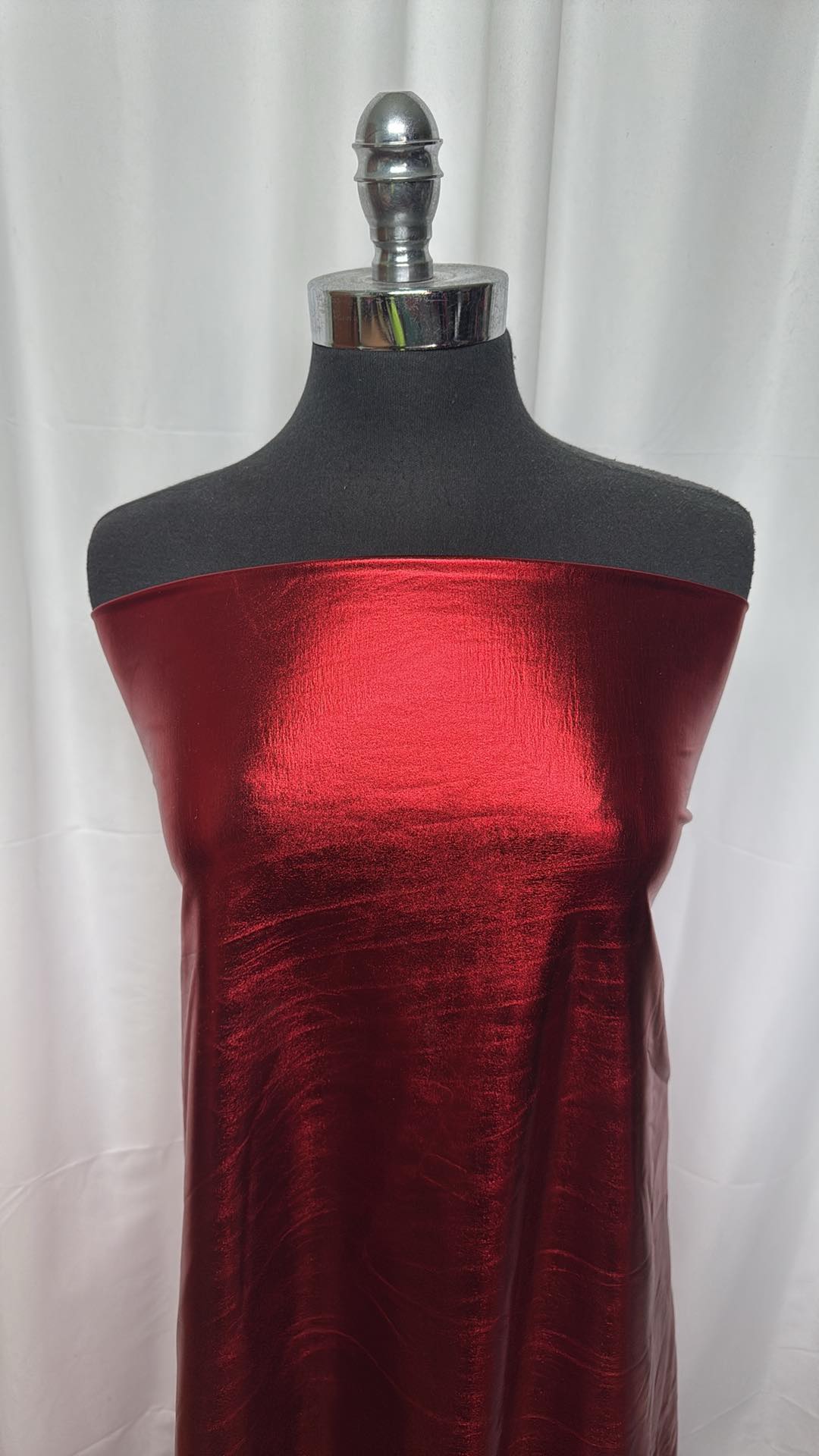 Premium Red Foil Performance Fabric - 3 Yard Cut for Costumes, Dancewear & Party Decorations | High-Quality Material for DIY Crafts, Theater & Stage Performances