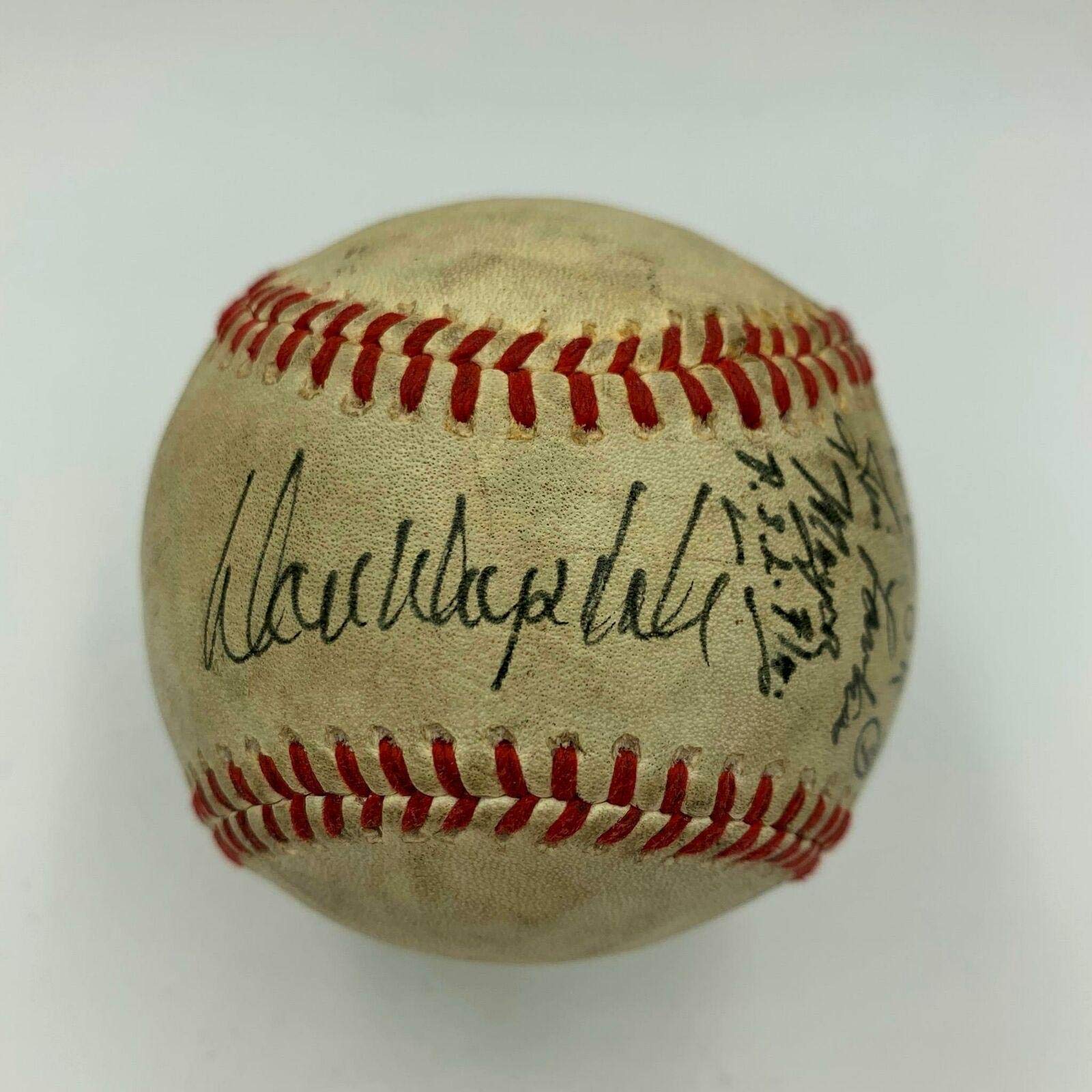 Don Drysdale & Mets Broadcasters Autographed Baseball with Florida Mayor - PSA/DNA Certified COA - Signed MLB Collectible - Perfect for Sports Memorabilia Displays & Fan Collections