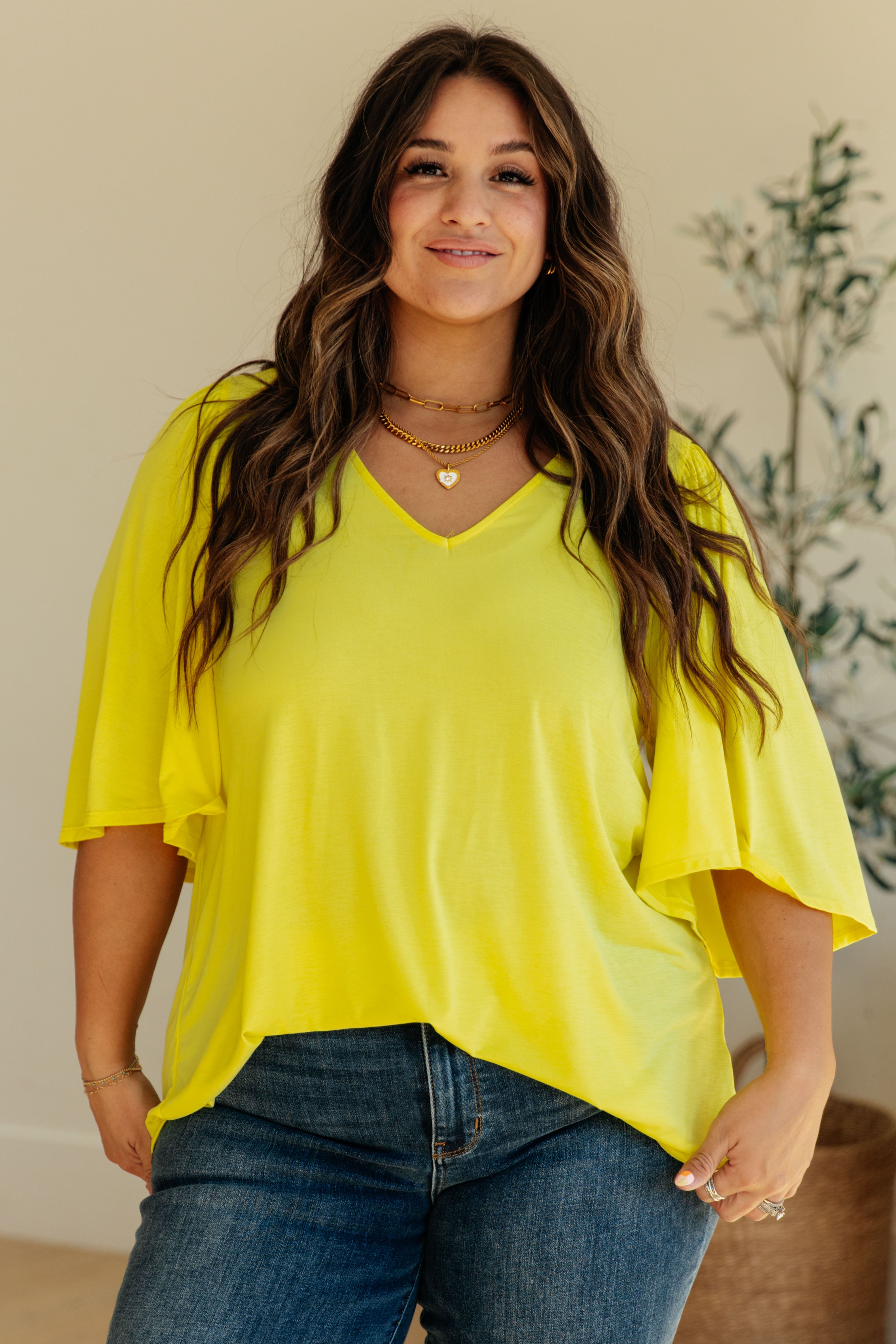 Neon Yellow Cali Blouse for Women | Trendy Summer Casual Top | Perfect for Beach Outings, Music Festivals & Street Style