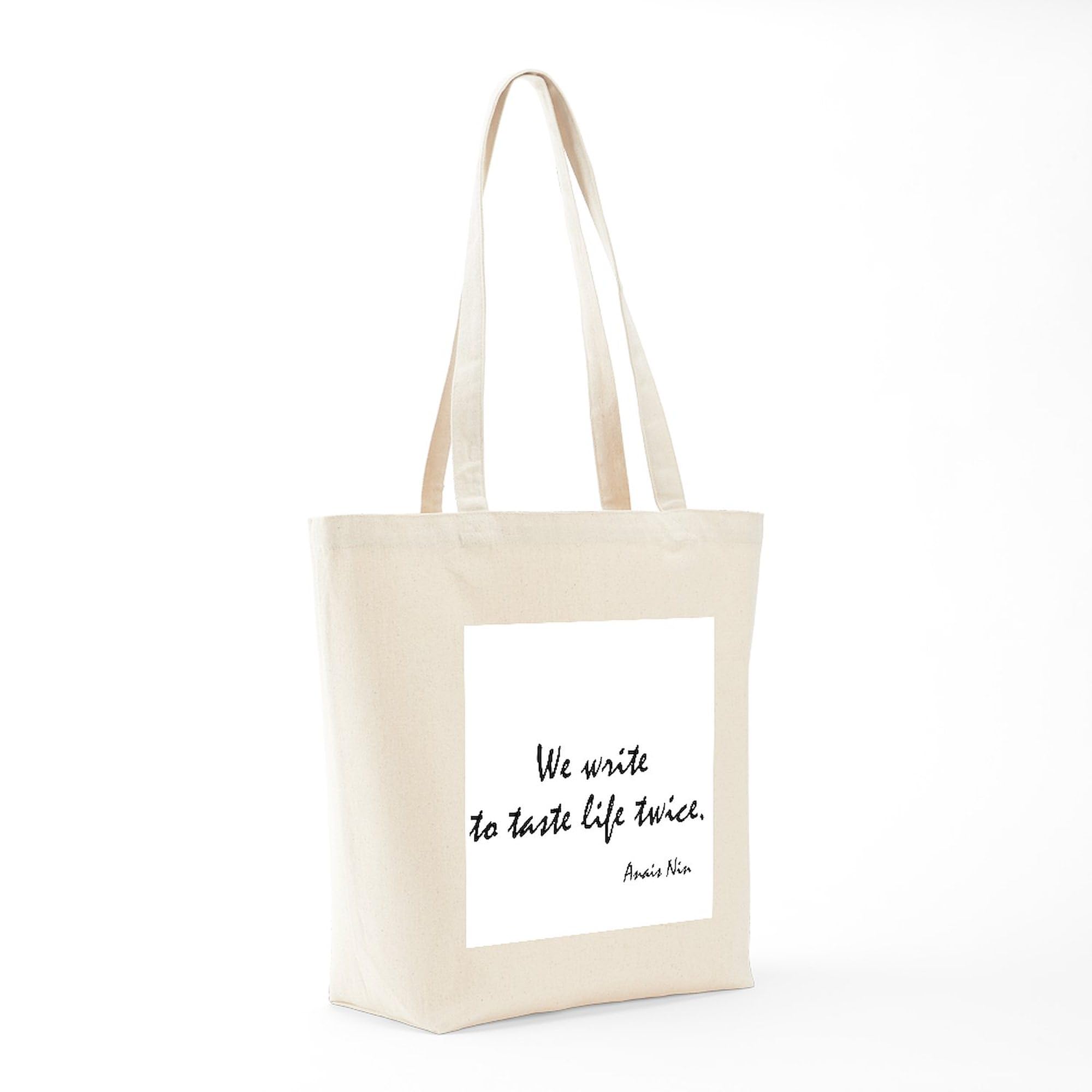Anais Nin Quote Tote Bag - Natural Canvas Reusable Shopping Bag for Women - Eco-Friendly Grocery Tote for Book Lovers & Writers - Perfect for Library, Coffee Shops & Daily Errands