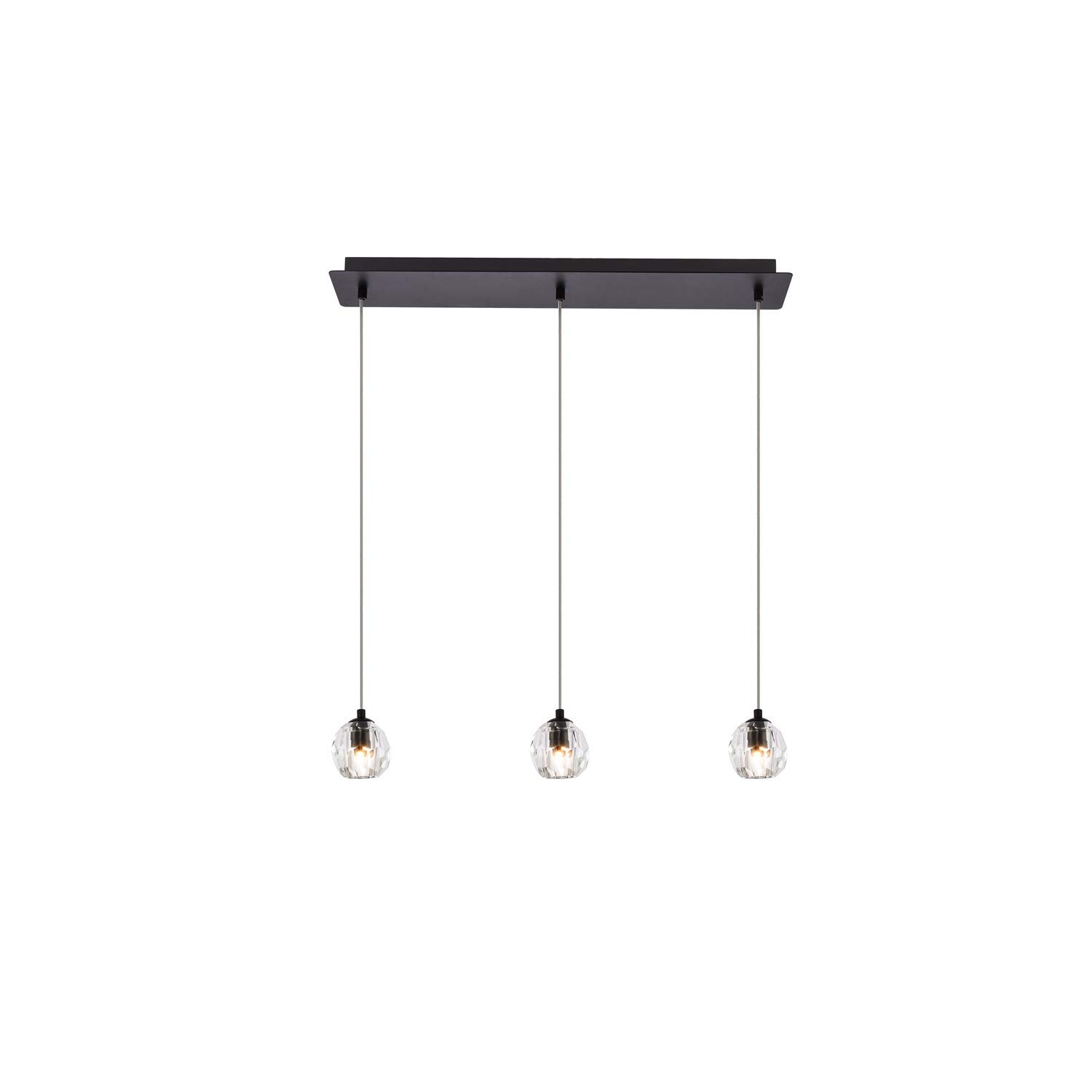 Eren 3-Light Black Modern Pendant Lighting Fixture for Kitchen Island, Dining Room, and Living Room Ceiling