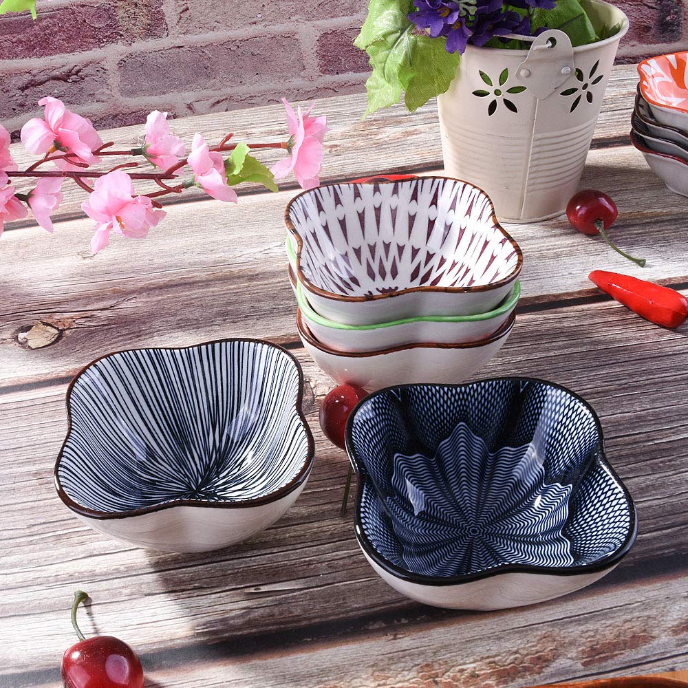 Premium Ceramic Soy Sauce Dishes Set of 5 - Small Dipping Bowls for Sushi, Ketchup, BBQ & Seasoning - Perfect for Asian Cuisine, Restaurants & Home Dining