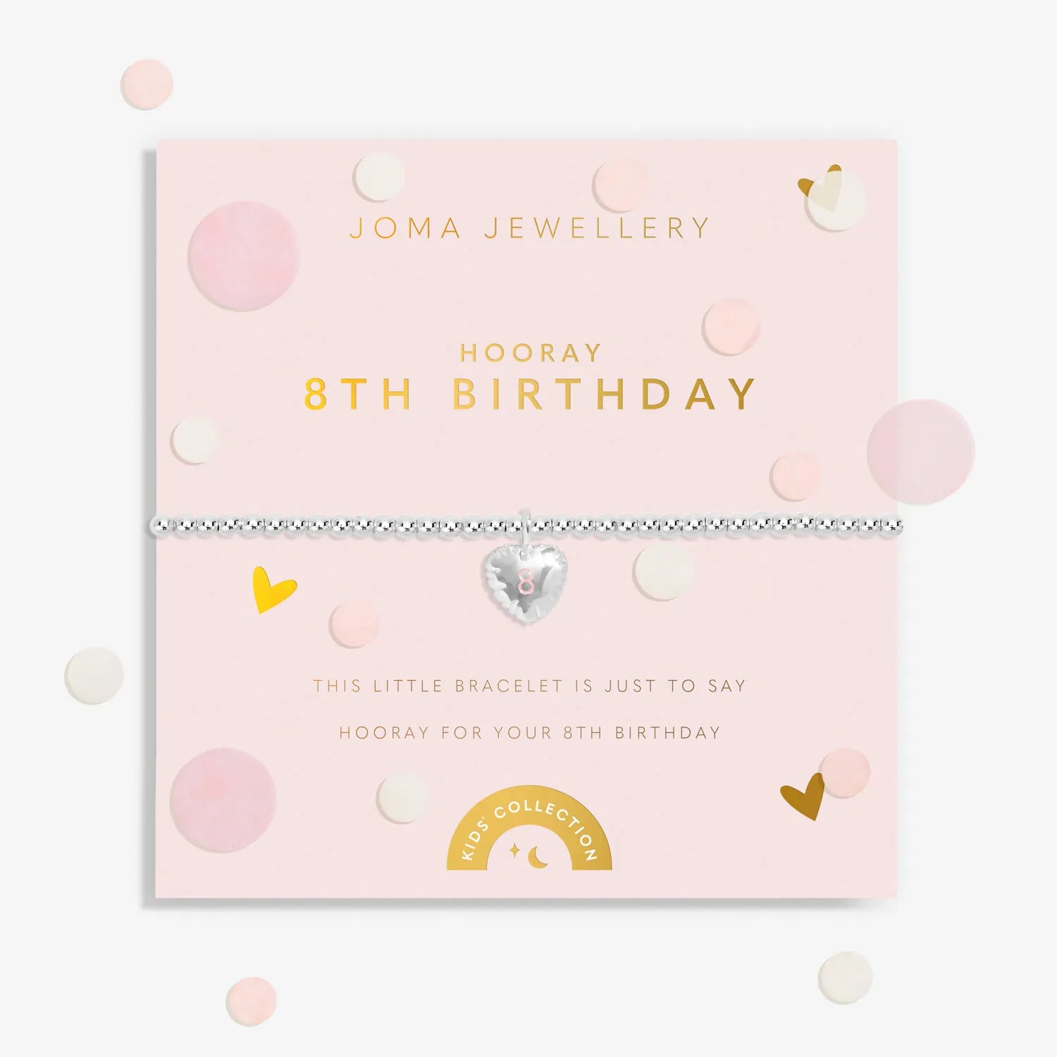 Joma Jewellery 8th Birthday Confetti Bracelet for Kids - Sparkling Party Jewelry Gift for Little Girls - Perfect for Birthdays, Celebrations & Special Occasions