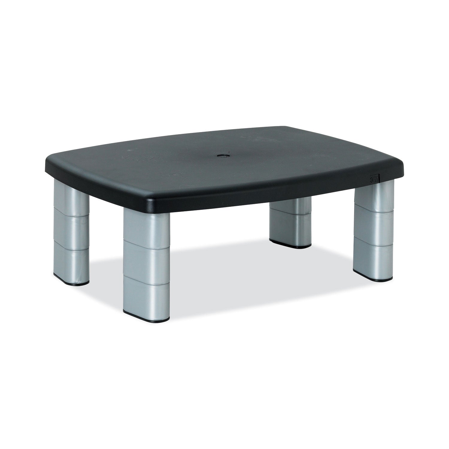 3M™ Adjustable Height Monitor Stand - Ergonomic Black/Silver Desktop Riser (15