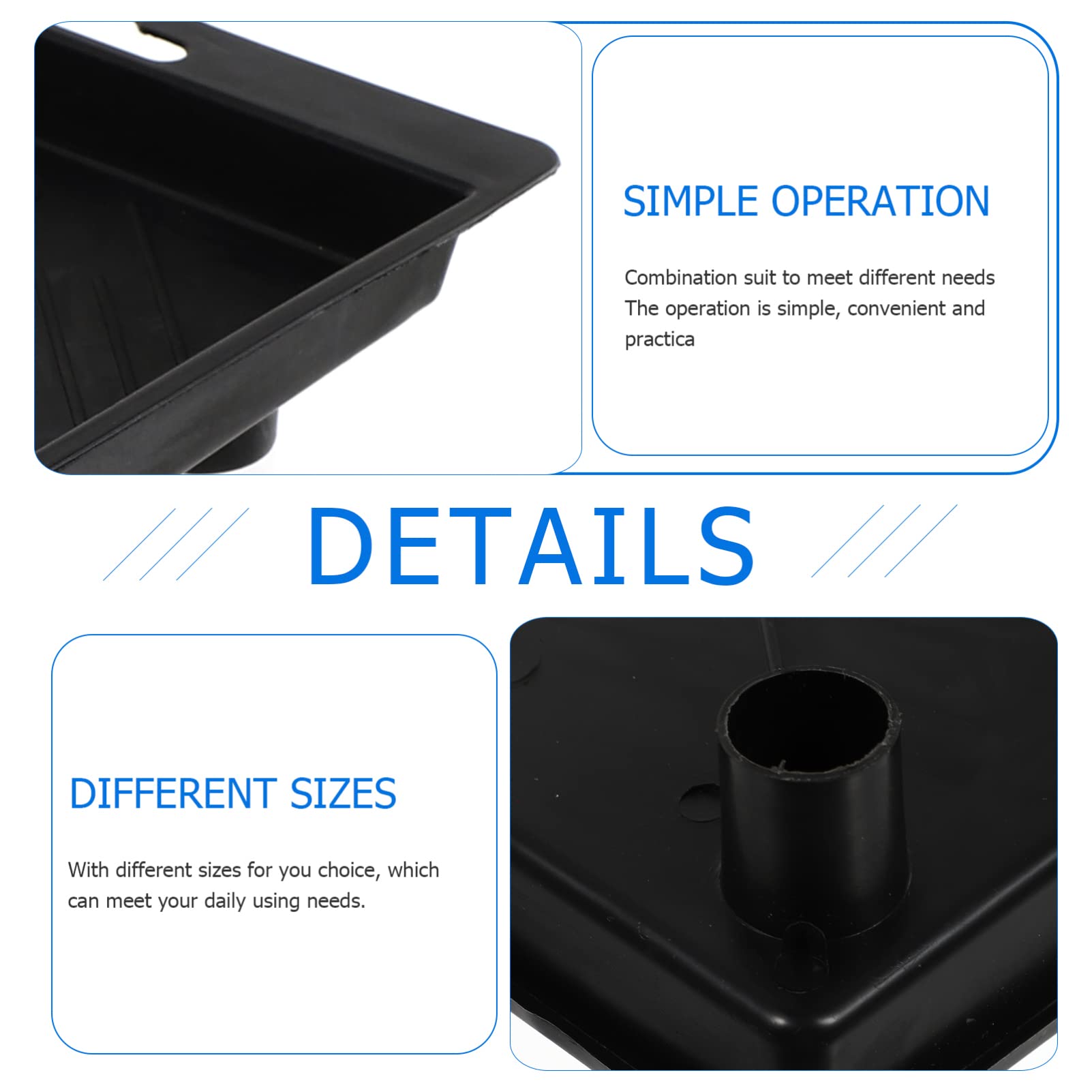 3-Piece Large Capacity Plastic Paint Mixing Trays – Wall Painting Tool with Paintbrush Holder & Storage for Pigment Mixing | Perfect for DIY Home Painting Projects & Professional Use