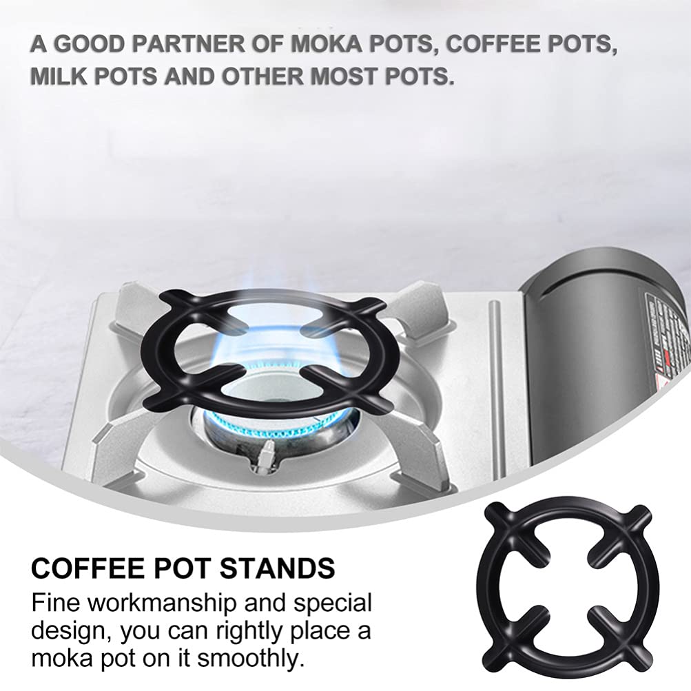 6.2-Inch Cast Iron Wok Support Ring - 2-Piece Universal Non-Slip Wok Rack & Gas Ring Reducer for Stove Top - Coffee Pot Holder & Stove Trivet for Electric/Gas Burners - Perfect for Asian Cooking & Kitchen Safety