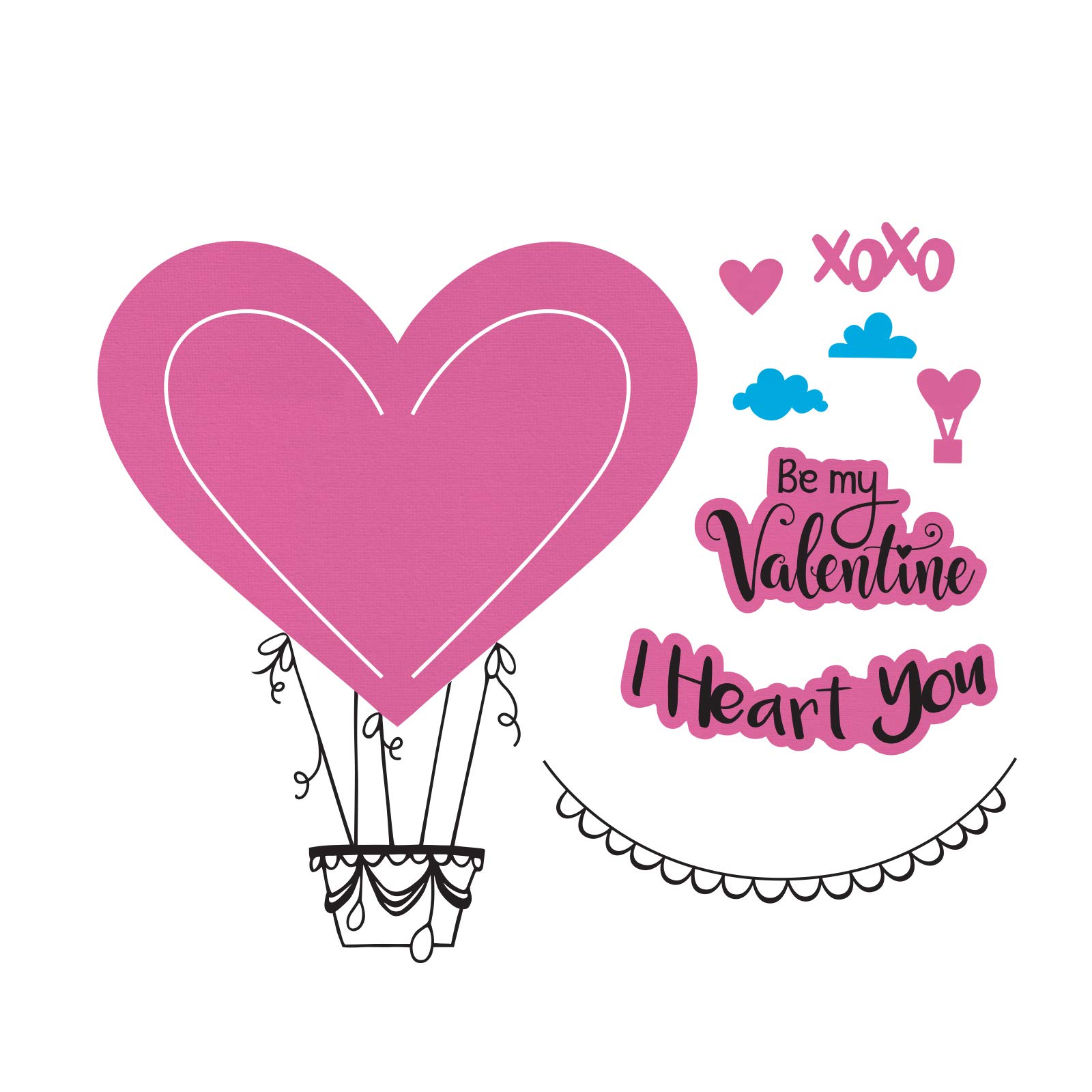 Sizzix Framelits Dies with Stamps - I Heart You Crafting Set, Multi-Color for Scrapbooking, Card Making & DIY Paper Crafts