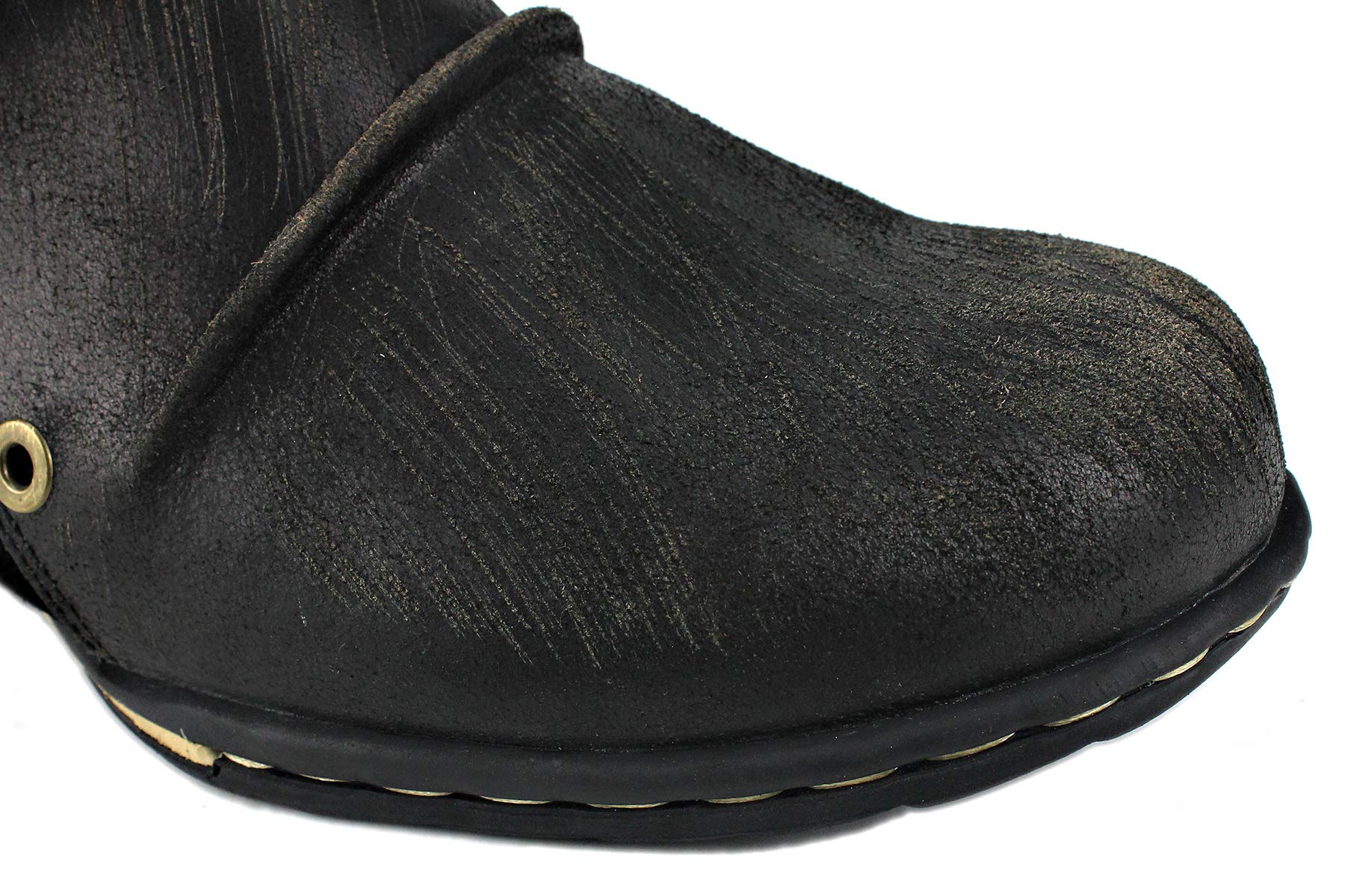 OSSTONE Men's Fashion Zipper-Up Leather Chukka Boots - Retro Style Casual Motorcycle Shoes (OS-5008-1-DA1B1) - Perfect for Riding, Daily Wear & Urban Street Style