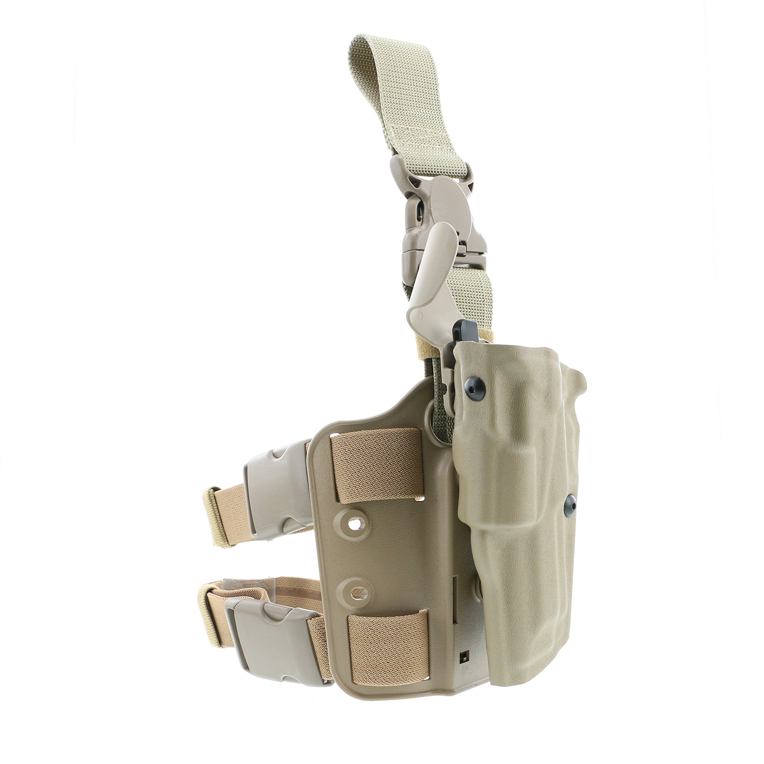 Safariland 6355 ALS Tactical Gun Holster - Earth Brown, Automatic Lock & Quick Release Leg Harness for Law Enforcement & Outdoor Shooting