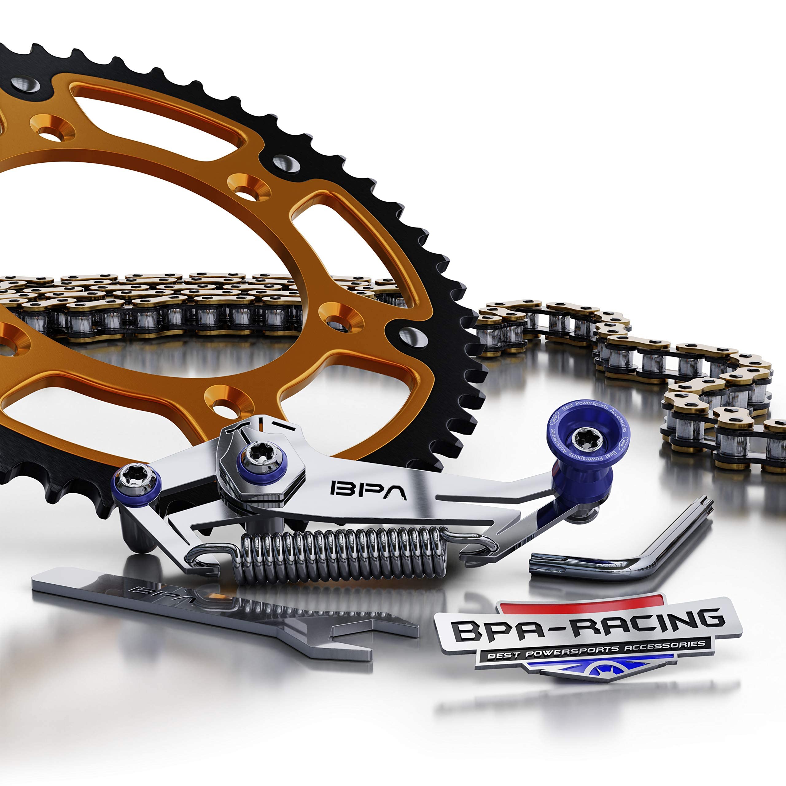 BPA-Free Racing Motorcycle Chain Slack Adjuster Tool - Quick & Precise Chain Tensioning Tool for Dirt Bikes, Sport Bikes & Cruisers - Easy Installation & Adjustment (Blue) - Perfect for Track Days, Off-Road Adventures & DIY Maintenance