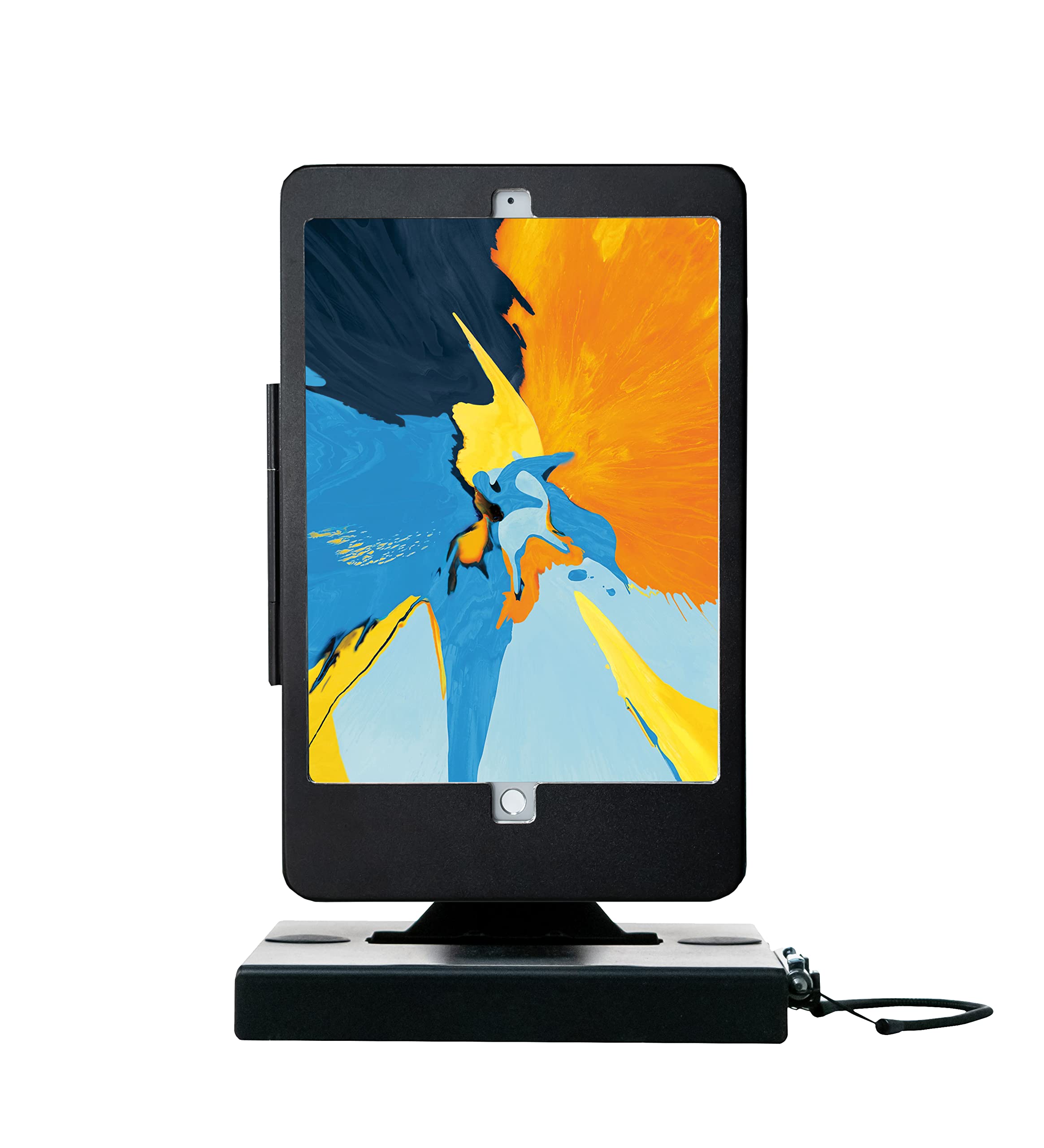 CTA Digital Black Flat-Folding Tabletop Security Stand for iPad 10.2-Inch (Gen), iPad Air 3 (2019) & iPad Pro 10.5 - Portable iPad Holder for Work, Study & Entertainment