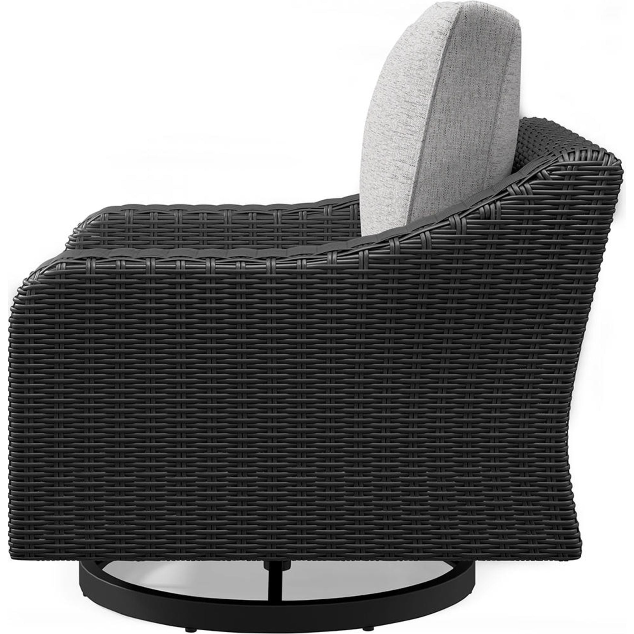Beachcroft Outdoor Swivel Lounge Chair with Cushion - Black/Light Gray - Patio, Poolside & Garden Relaxation - Weather-Resistant & Comfortable