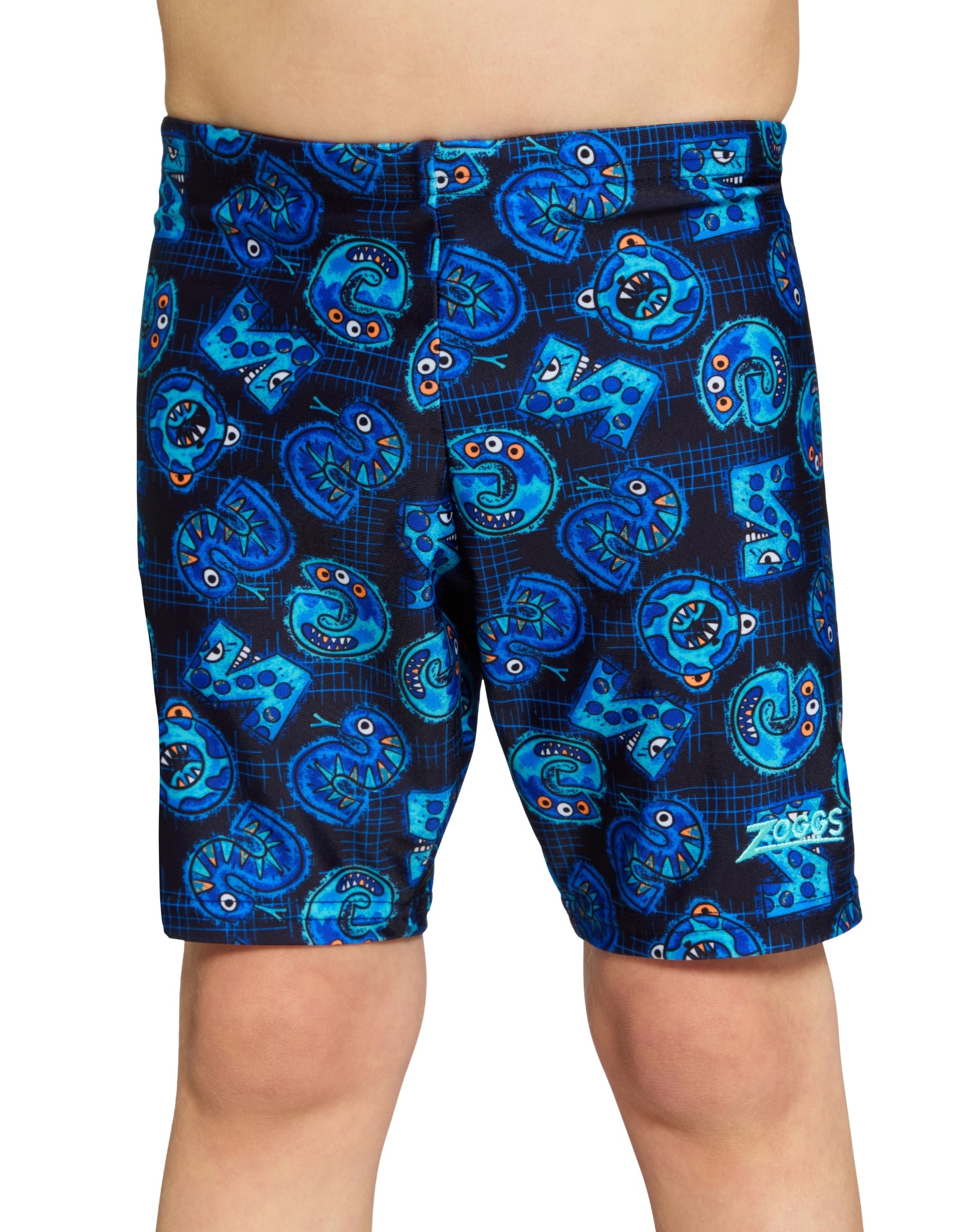 Tots Boys Fontopia Mid Swim Jammer - Blue | Kids' Swimwear for Pool & Beach | Comfortable Boys' Swim Shorts for Swimming Lessons & Water Play