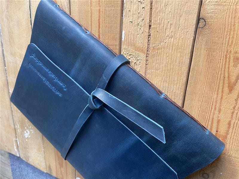 Premium Custom Blue Leather Bound Journal - Handmade Personalized Notebook for Writing, Sketching & Gift Giving - Perfect for Travel, Office & Daily Use