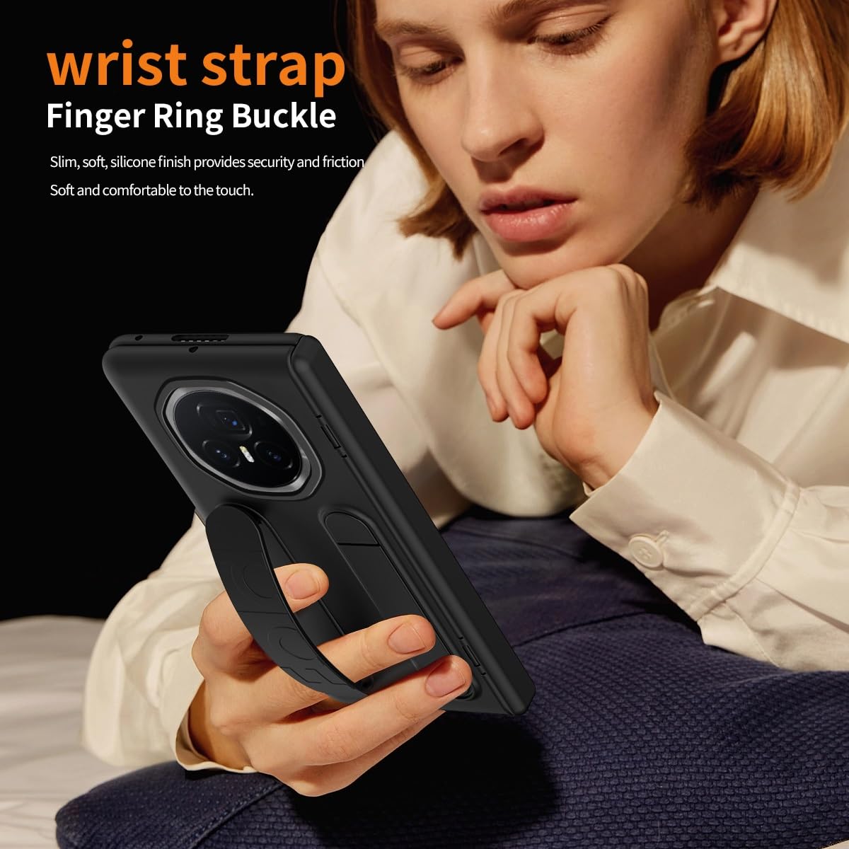 Huawei Honor Magic V3 Flip Phone Case with Screen Protector - Full Body Protective Cover with Adjustable Kickstand & Finger Strap | Shockproof, Slim Design for Drop Protection | Perfect for Work, Travel, and Everyday Use