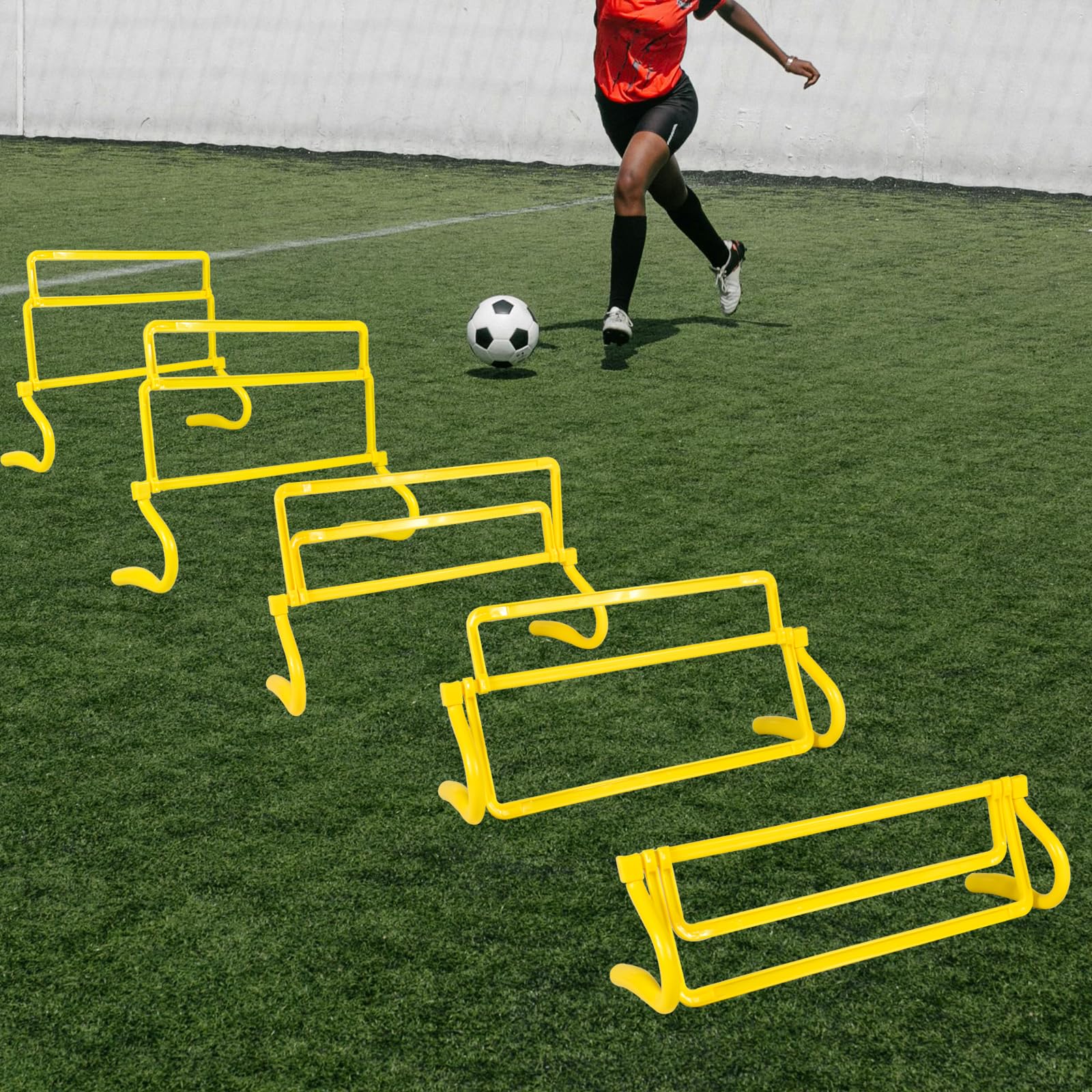 Adjustable Speed Training Hurdles Set of 4 - Professional Track & Field Equipment for Agility Drills, Football, Soccer & Fitness Training - Perfect for Home Gym, School PE Class & Outdoor Sports Practice
