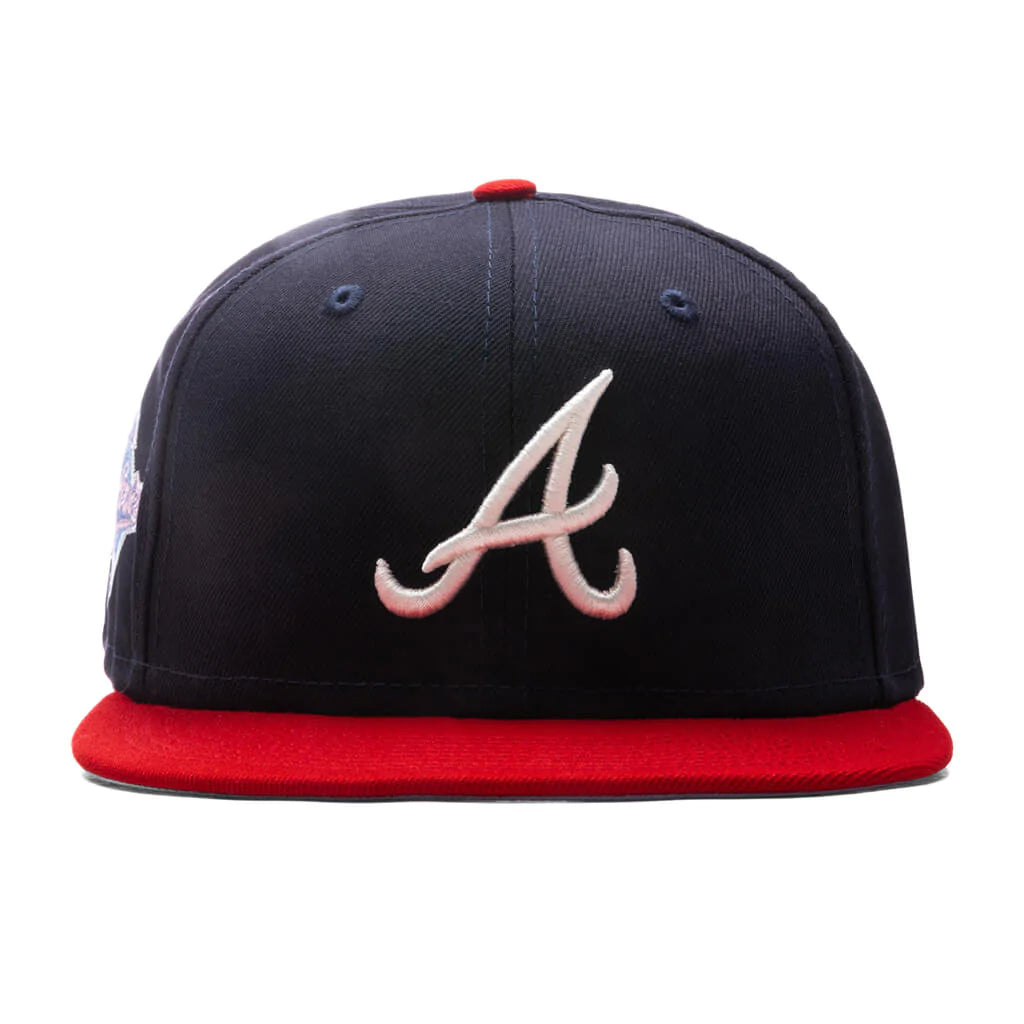 Atlanta Braves Pop Sweat Fitted Baseball Cap - Official MLB Team Logo Hat for Men & Women - Perfect for Games, Tailgating & Casual Wear