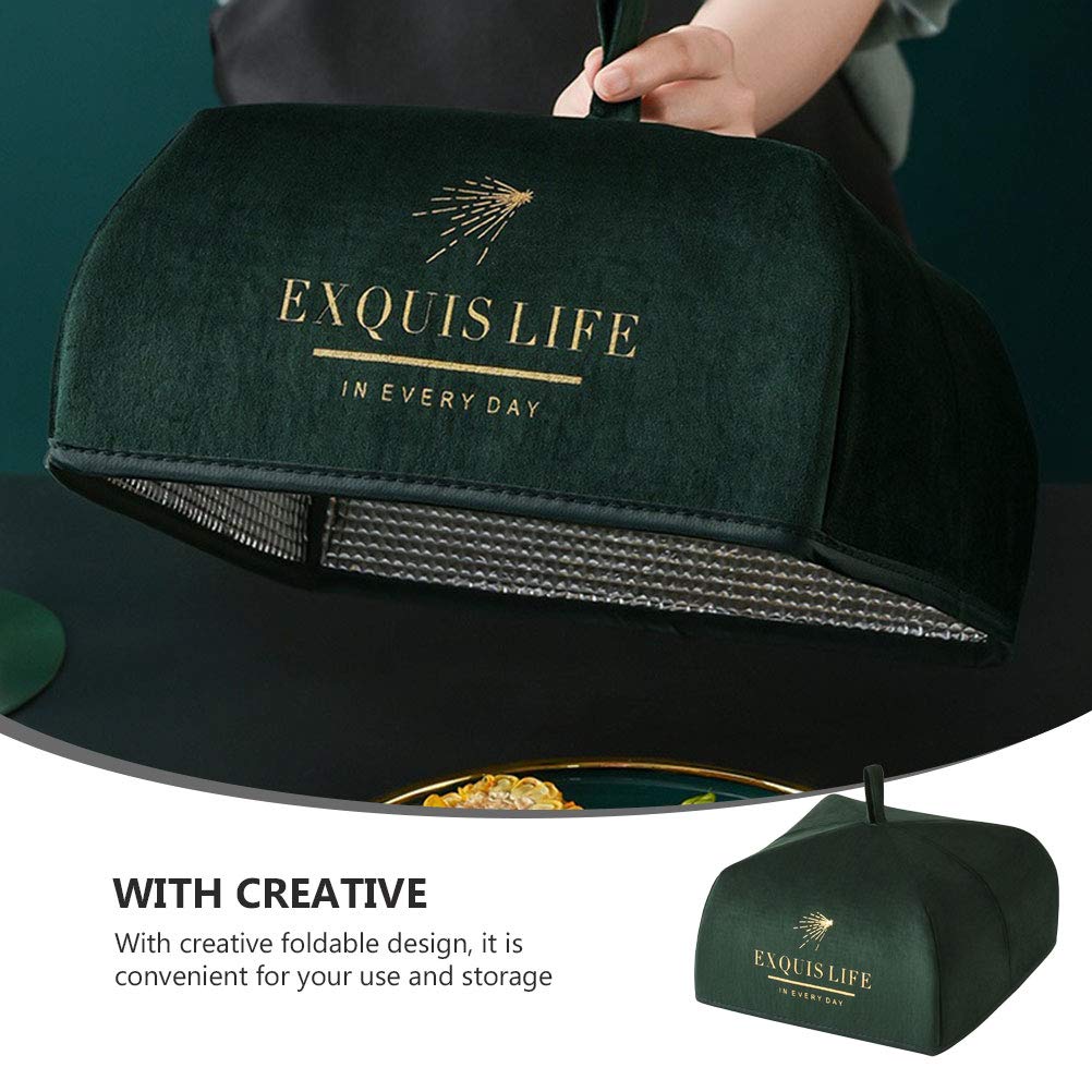 DOITOOL Insulated Food Cover for Picnics, BBQs & Outdoor Dining - Blackish Green | Keeps Meals Warm & Fresh | Perfect for Camping, Parties & Travel