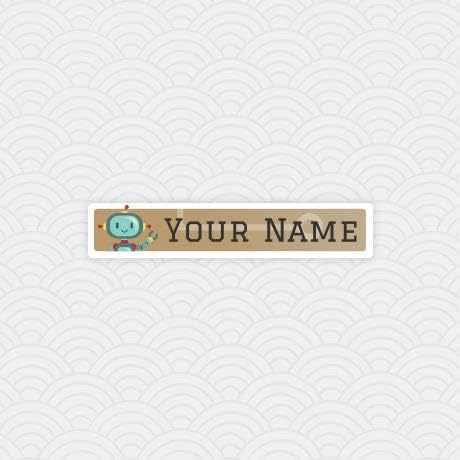 Peel & Stick Waterproof Name Labels - 80 Skinny Personalized Robot Stickers for Kids | Durable School Supplies, Lunch Boxes & Water Bottles