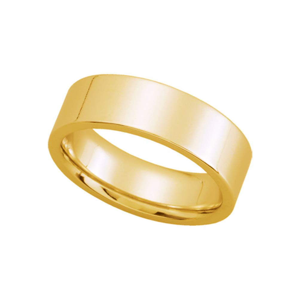 6mm Black Bow Flat Comfort Fit 10k Yellow Gold Wedding Band for Men and Women - Perfect for Engagement, Anniversary, or Everyday Wear