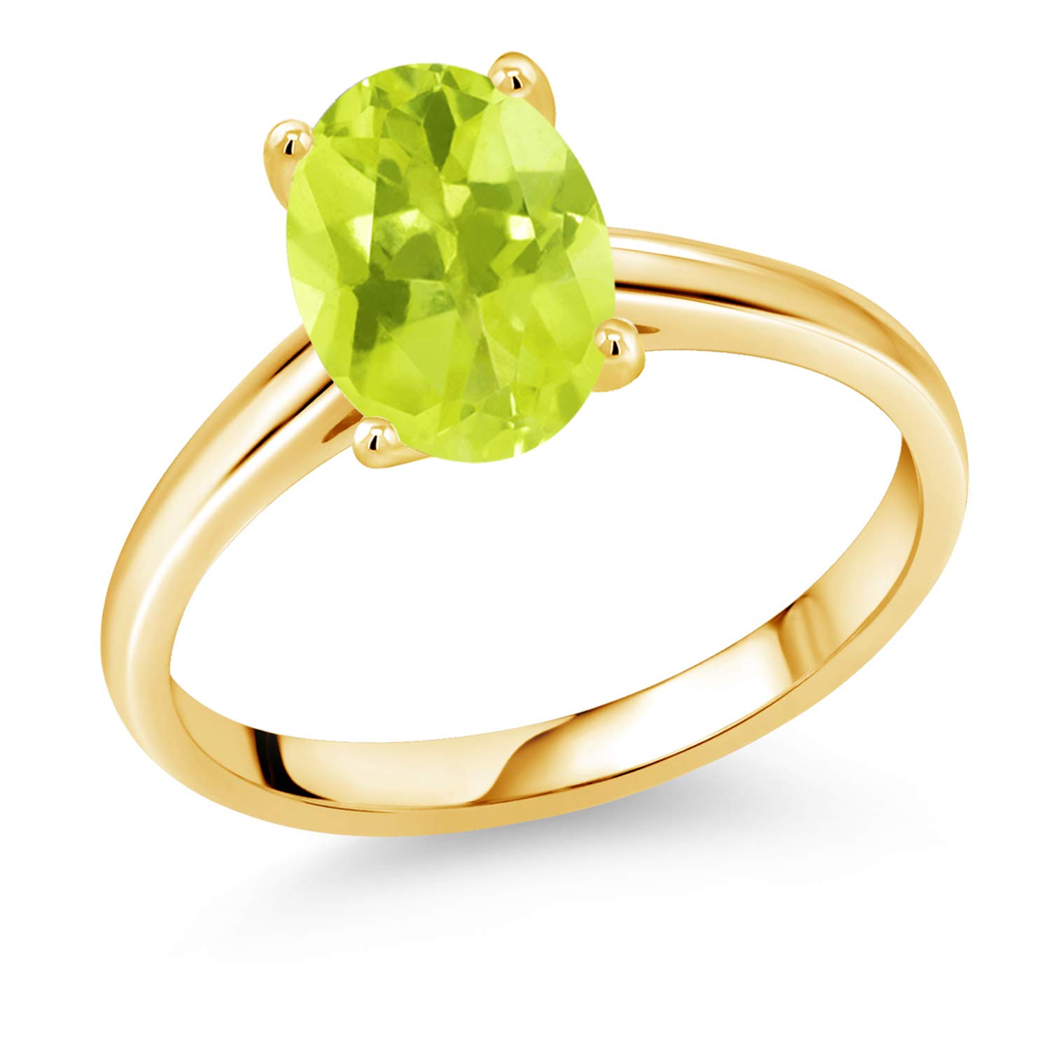 1.10 Ct Oval Yellow Lemon Quartz Ring in 10K Yellow Gold - Elegant Gemstone Jewelry for Women, Perfect for Engagement, Wedding & Special Occasions