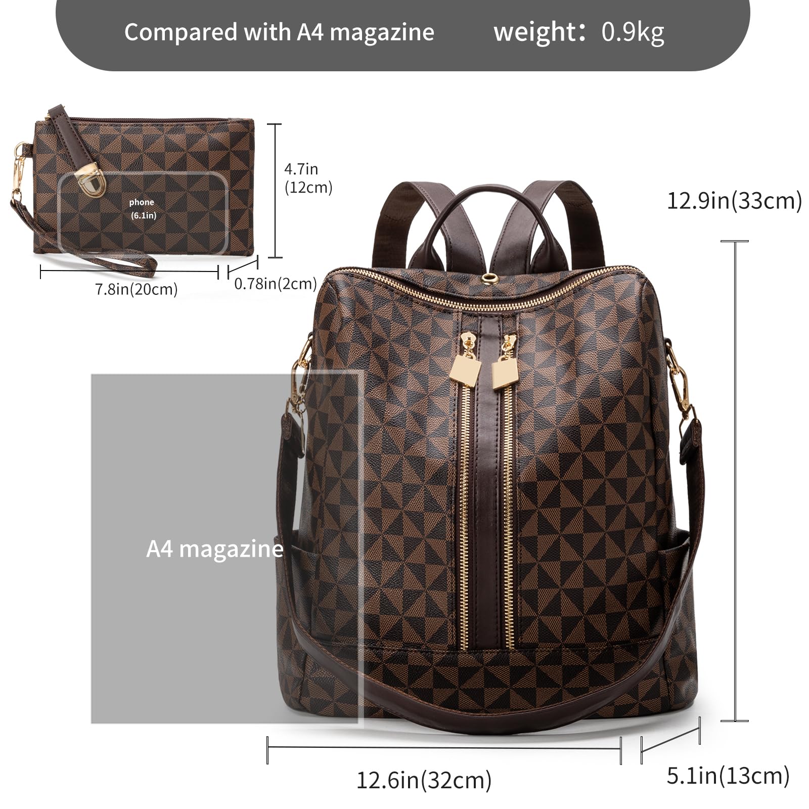 Stylish Anti-Theft Leather Backpack for Women & Men - Large Travel Backpack Purse with Shoulder Straps - Perfect for Commuting, College, Business Trips & Outdoor Adventures
