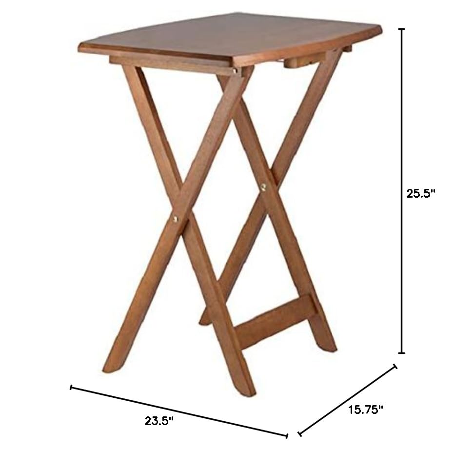 Modern 5-Piece Teak Brown Wooden Nesting Coffee Tables with Storage Stand, 25.5