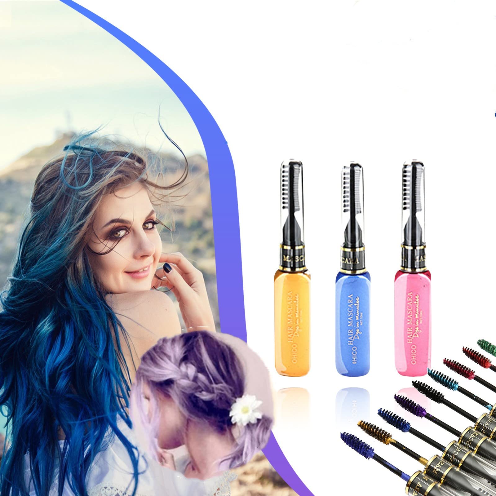 Dockomo Disposable Hair Coloring Cream - Temporary Hair Dye for Men & Women - Salon Quality Hair Styling Supplies (Perfect for Parties, Halloween & Cosplay)